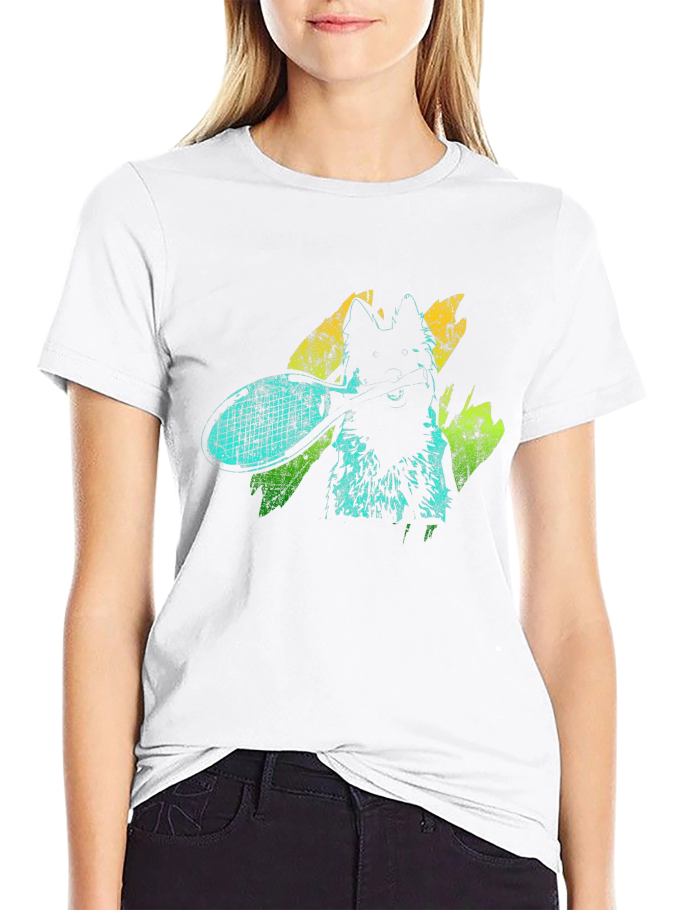 Dog Tennis Graphic T-Shirt - Unisex Black Tee