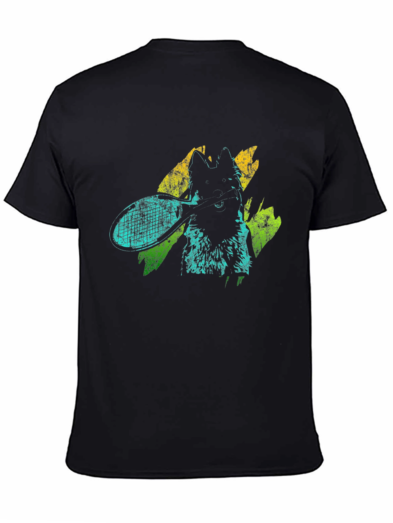 Dog Tennis Graphic T-Shirt - Unisex Black Tee