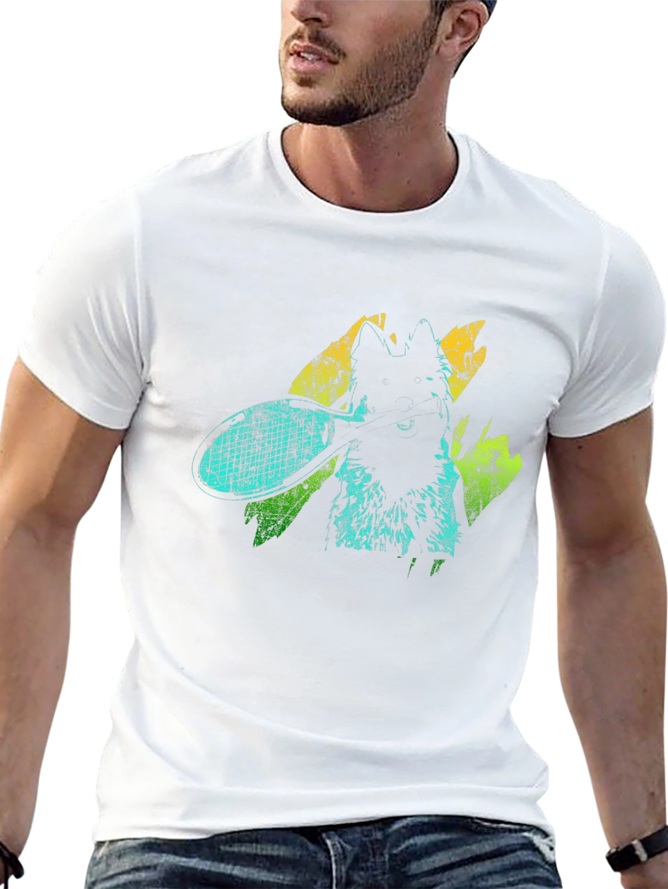 Dog Tennis Graphic T-Shirt - Unisex Black Tee