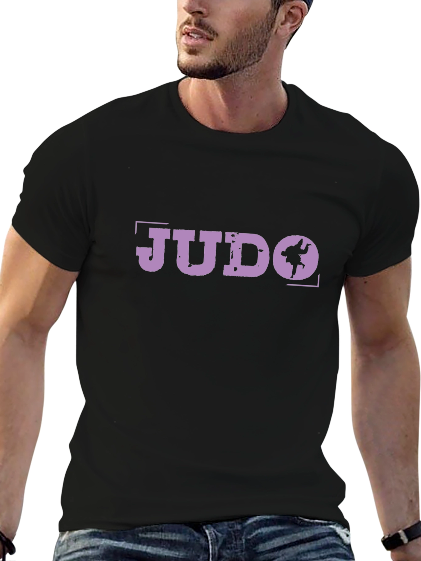 Judo Graphic Print Black T-Shirt