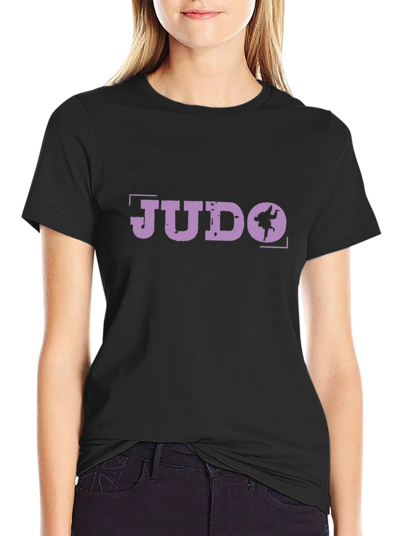 Judo Graphic Print Black T-Shirt