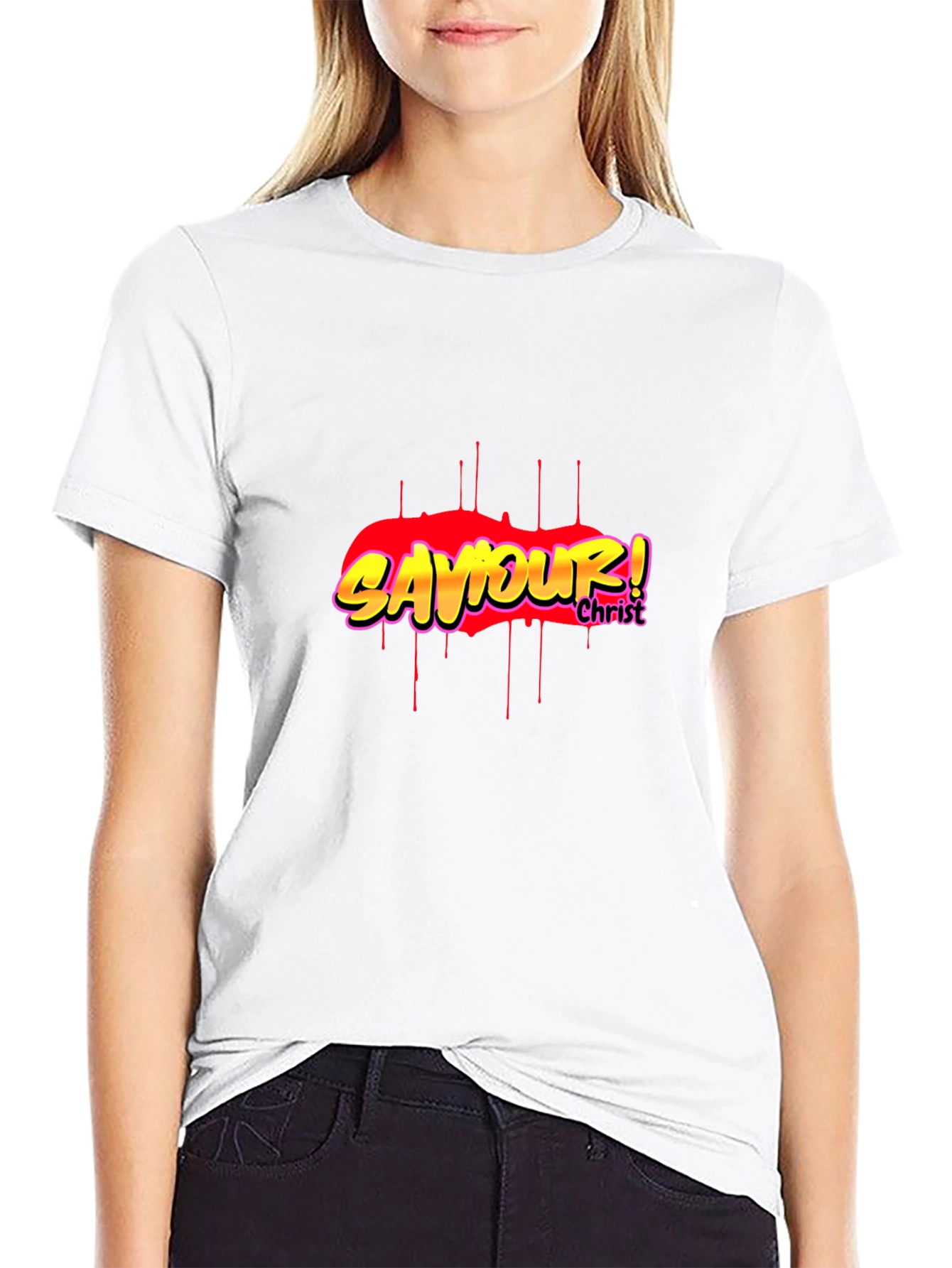 Saviour! Christ Graphic Black T-Shirt