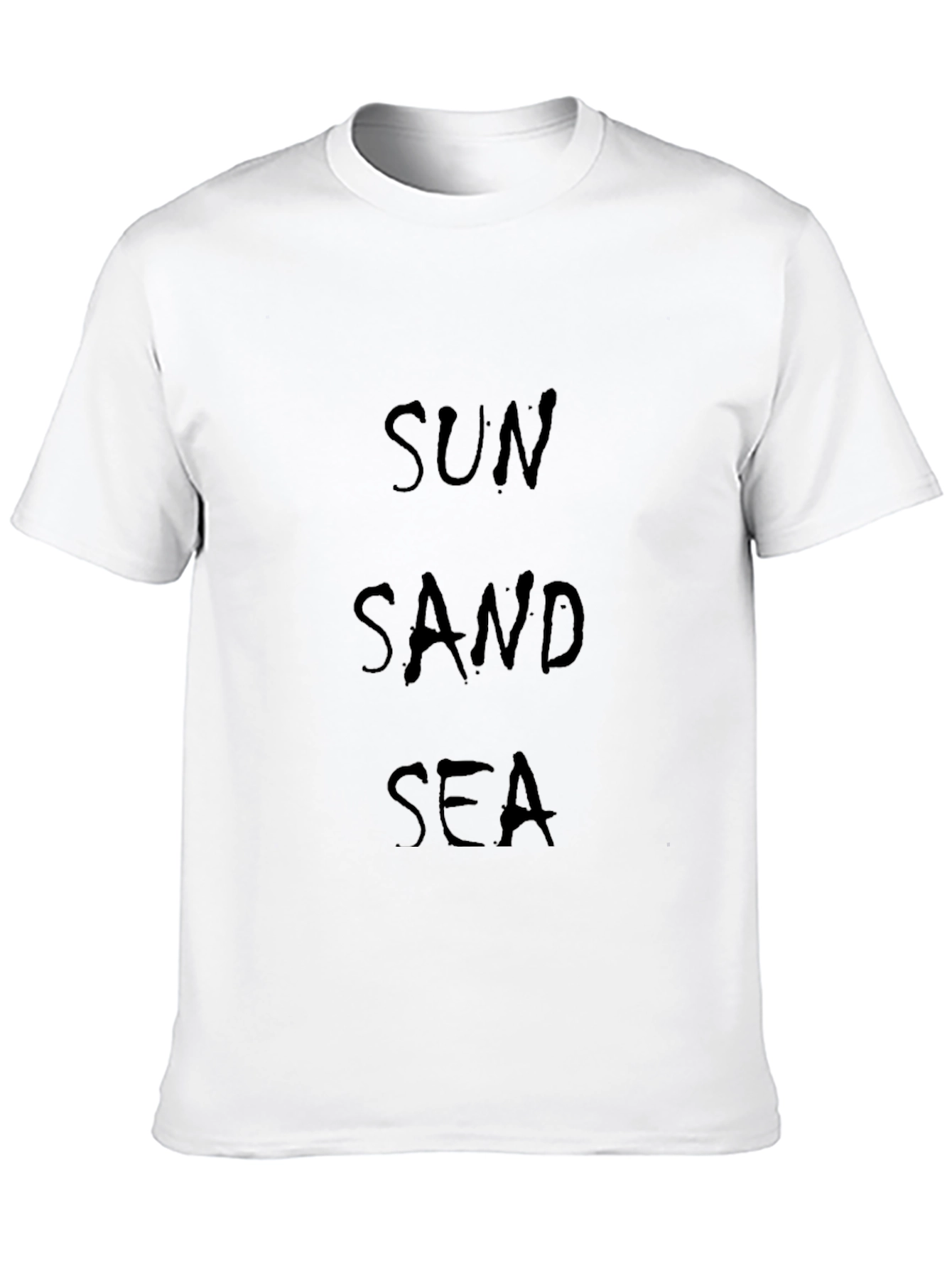 Sun Sand Sea Graphic Tee - Black Cotton T-Shirt