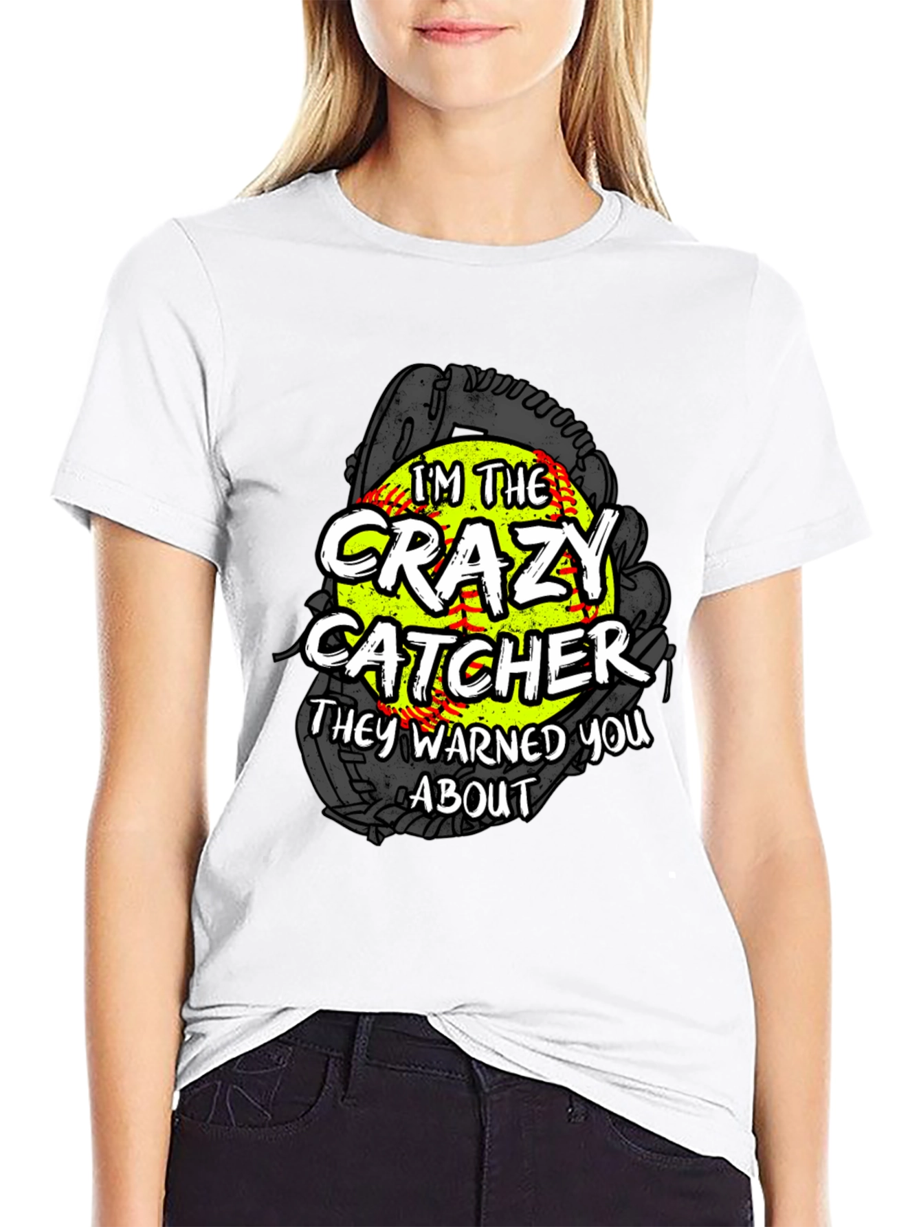 Crazy Catcher Softball Graphic Tee