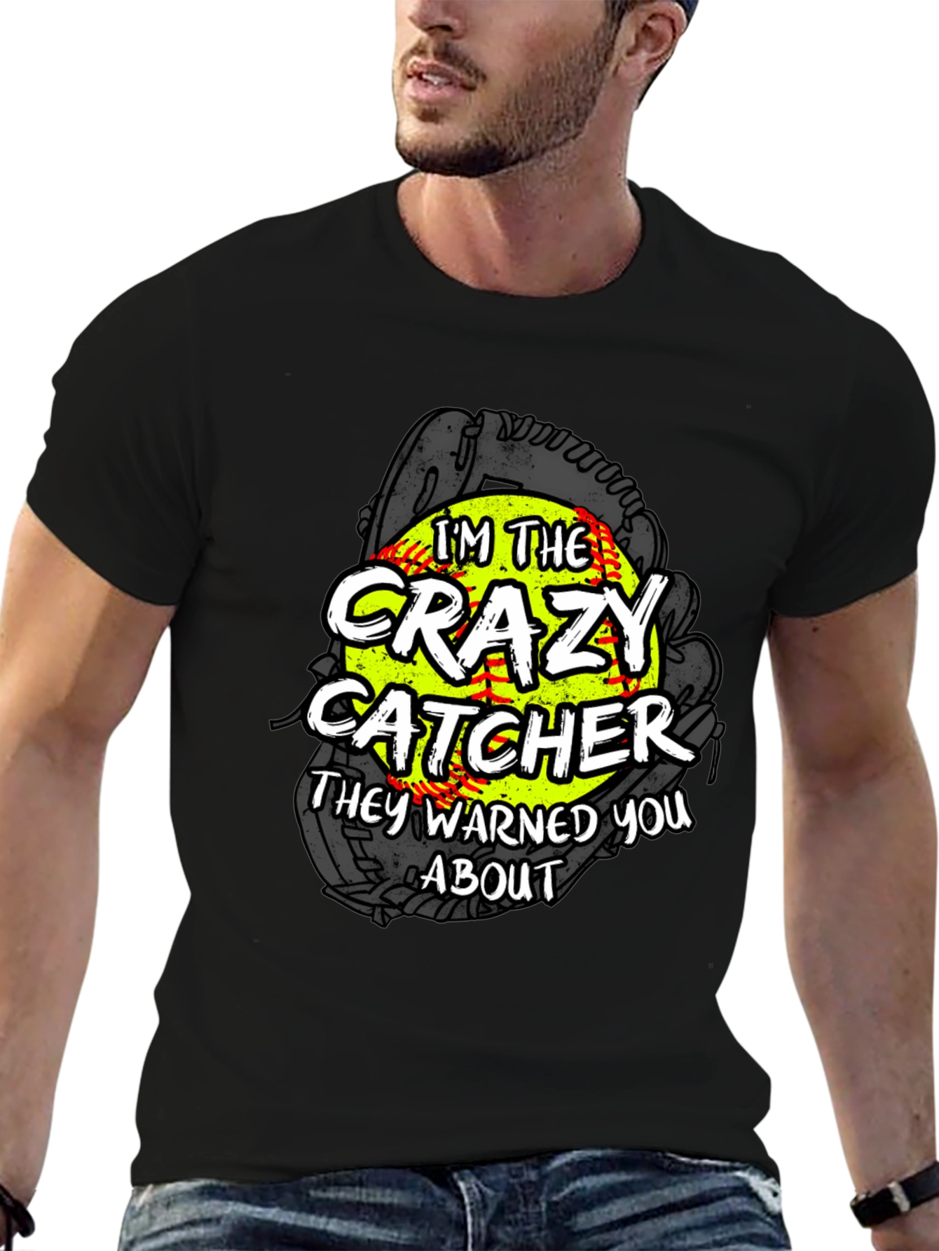 Crazy Catcher Softball Graphic Tee