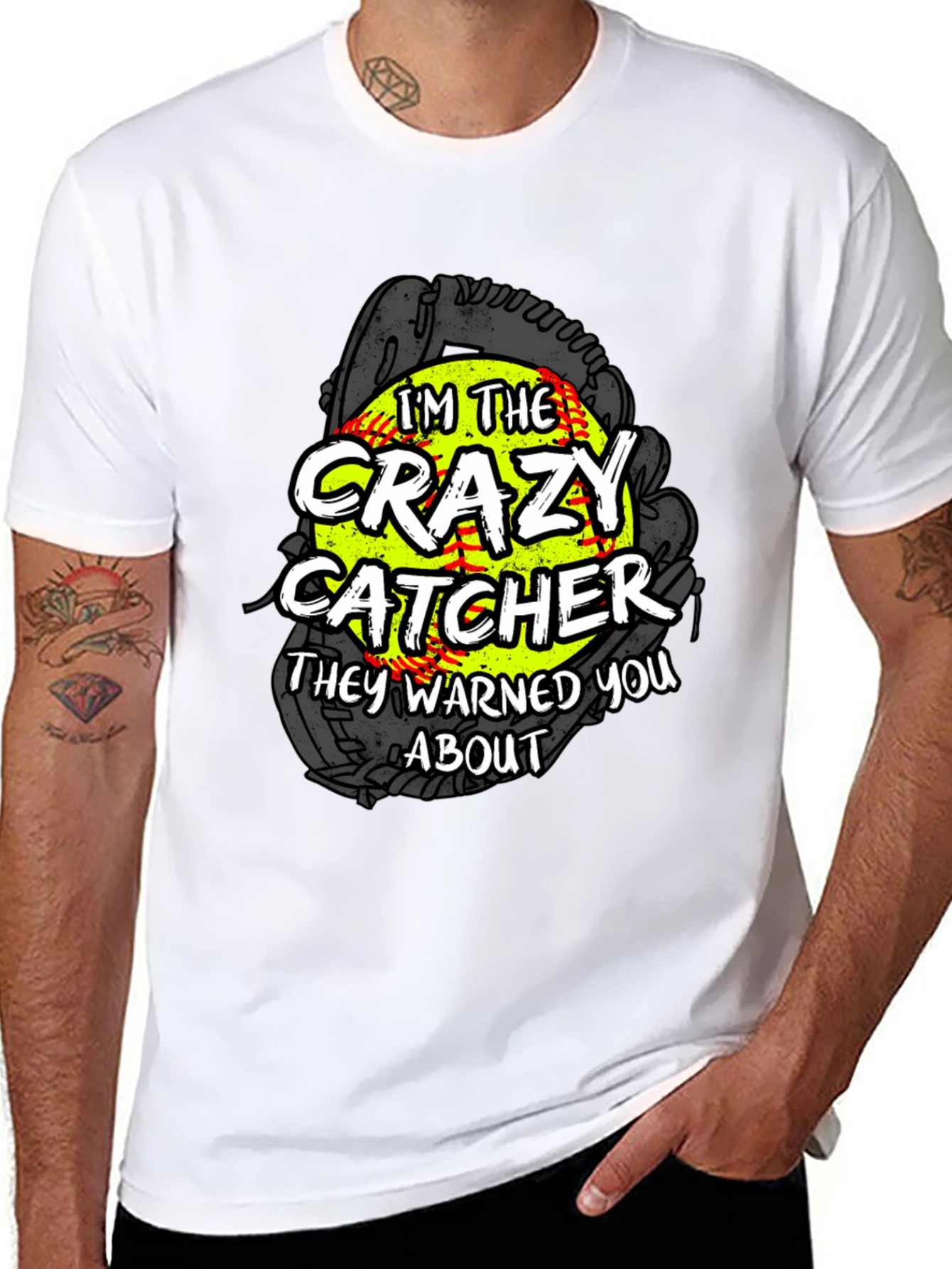 Crazy Catcher Softball Graphic Tee