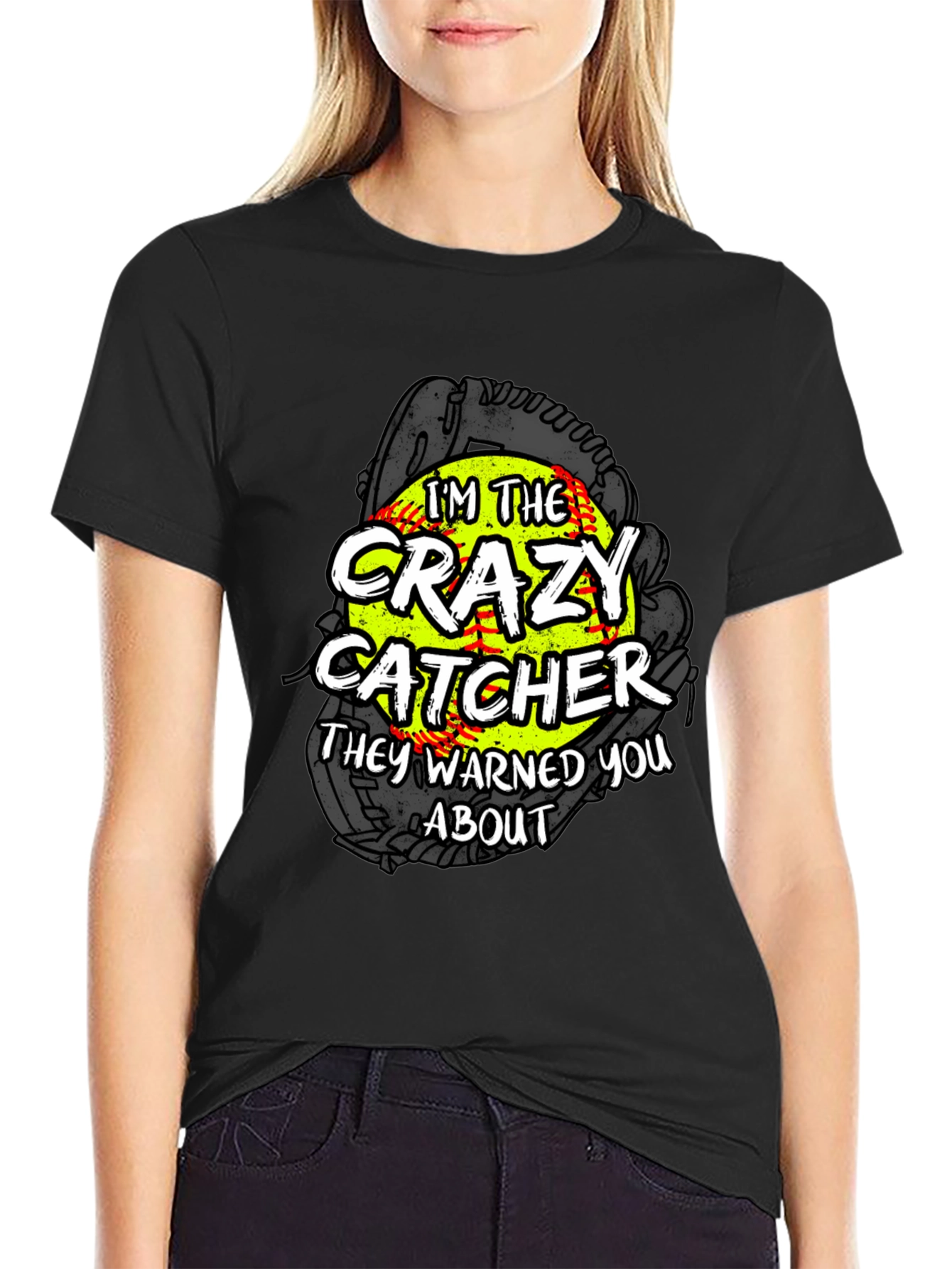 Crazy Catcher Softball Graphic Tee