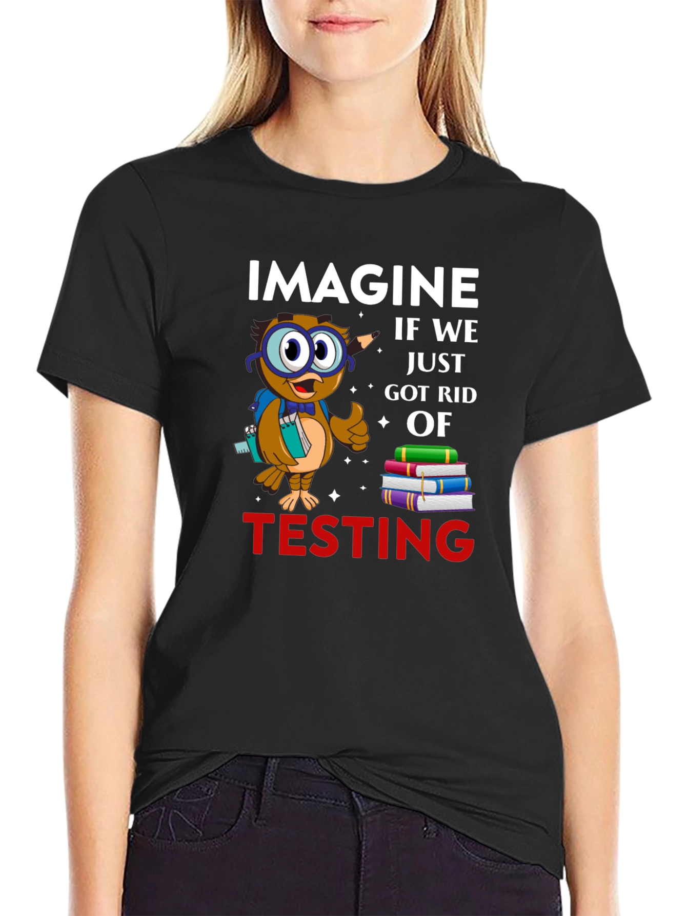 Imagine No Testing Owl T-Shirt