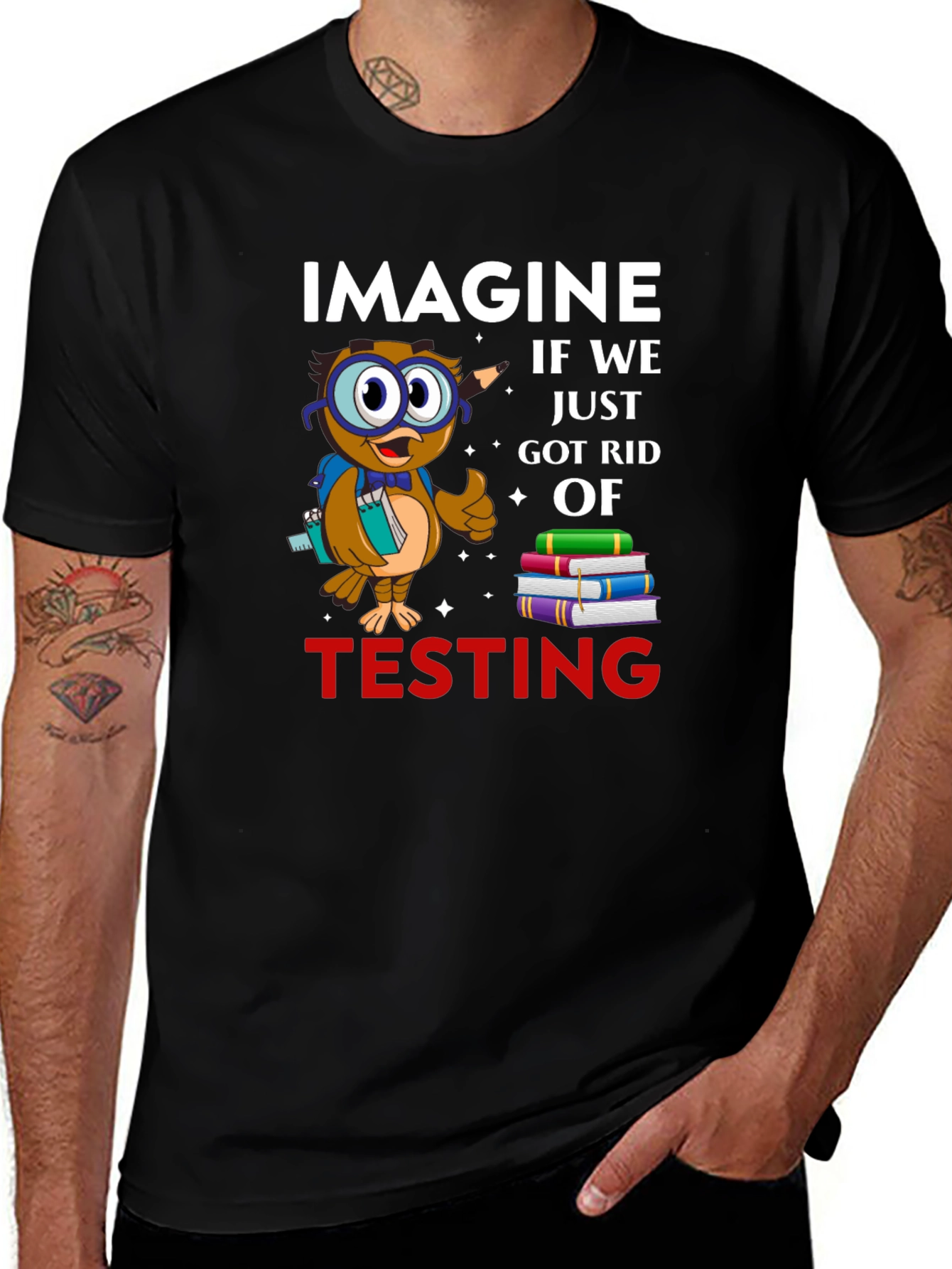 Imagine No Testing Owl T-Shirt
