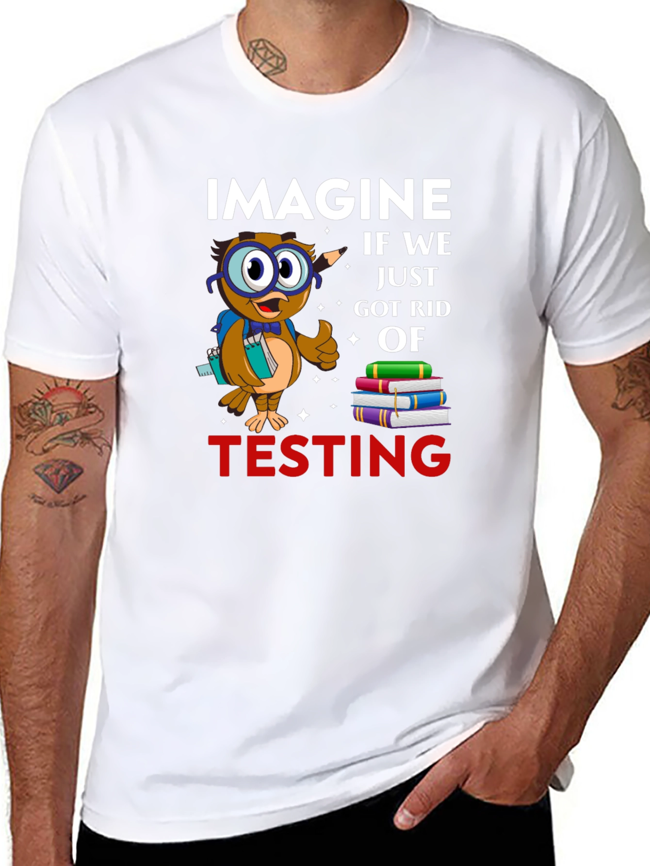 Imagine No Testing Owl T-Shirt
