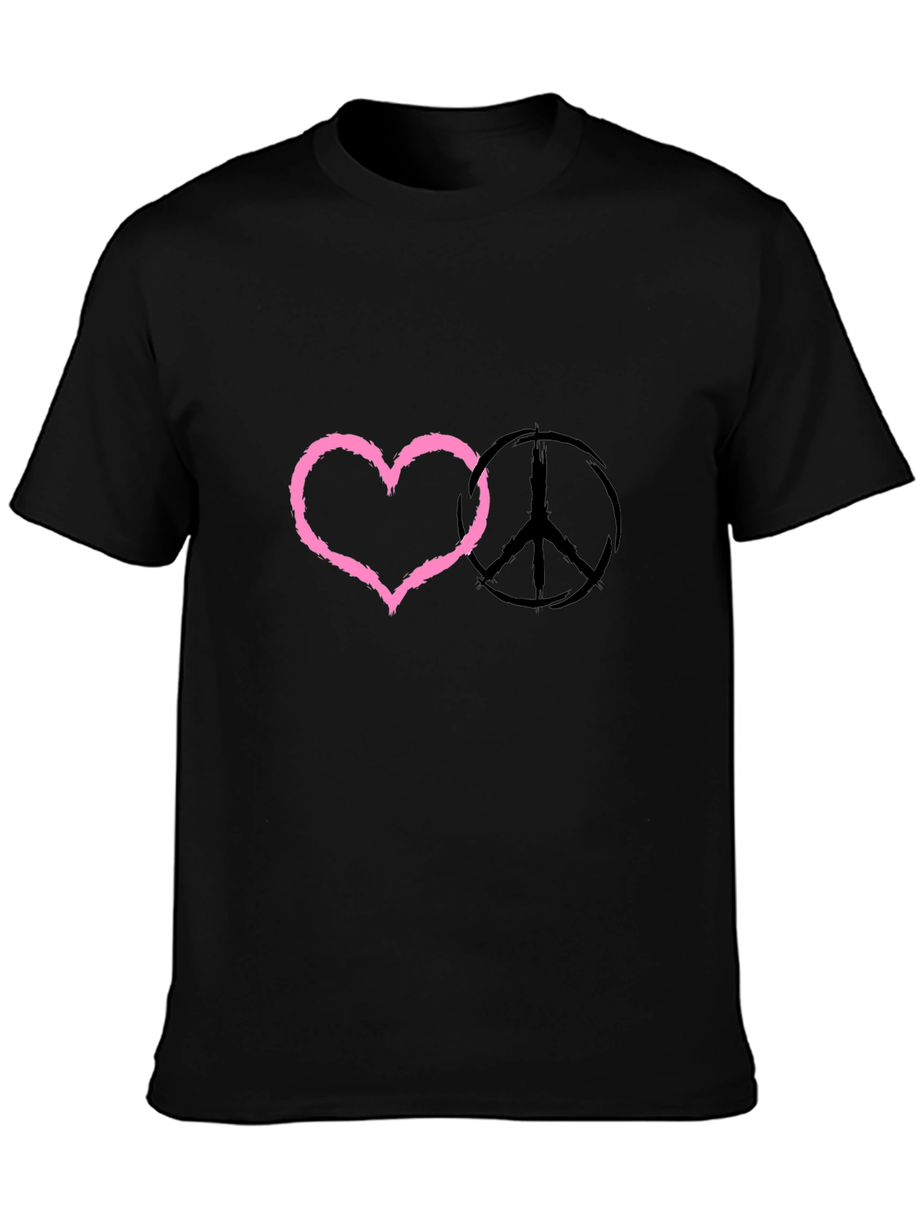 Peace & Love Black T-Shirt