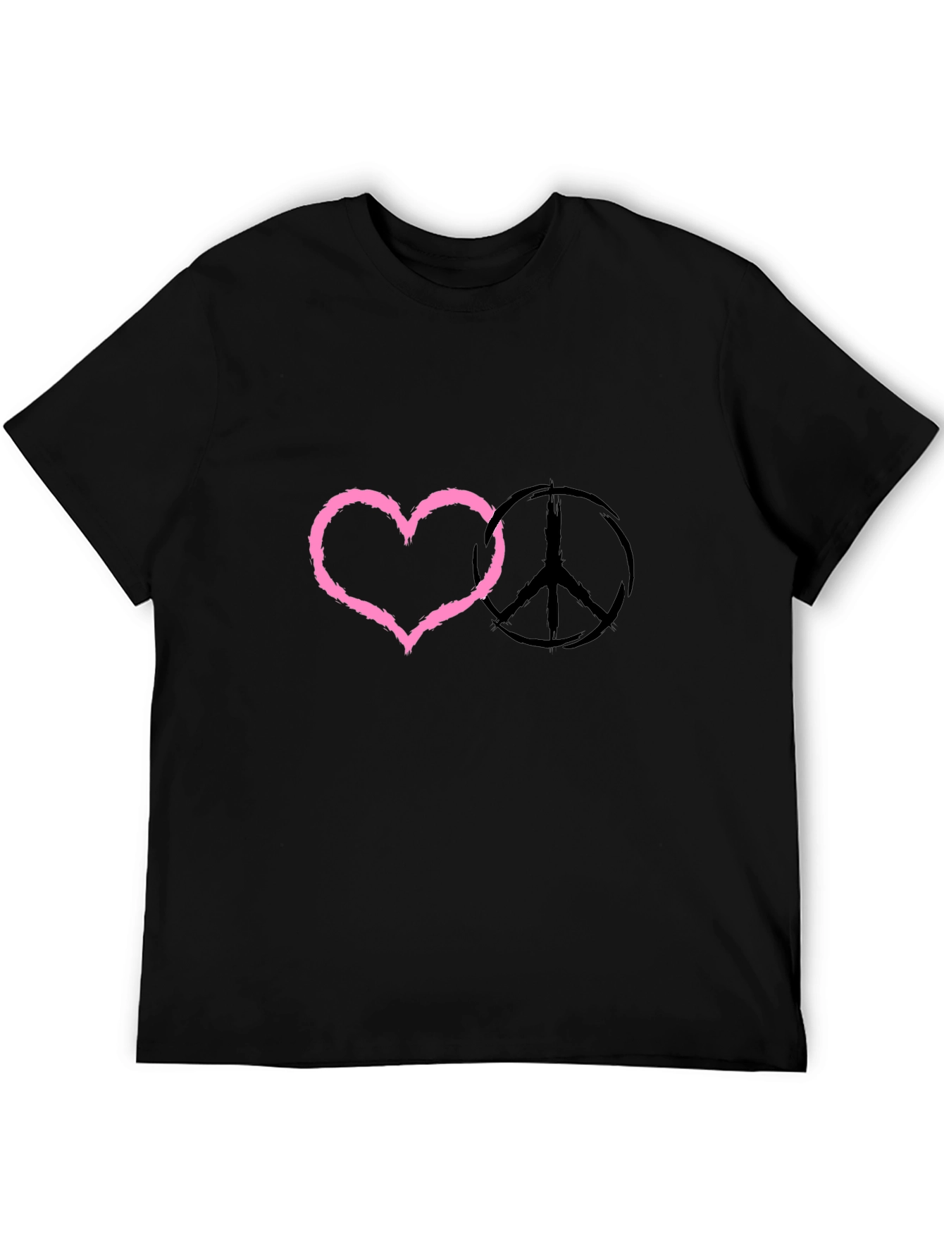 Peace & Love Black T-Shirt