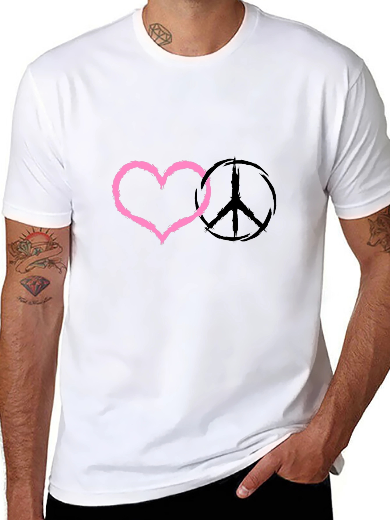 Peace & Love Black T-Shirt