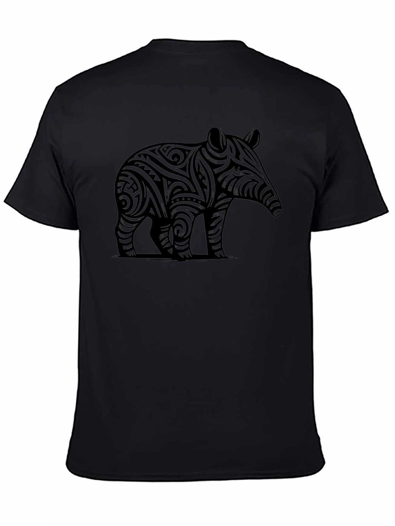 Tribal Tapir Graphic Tee - Mens Black T-Shirt
