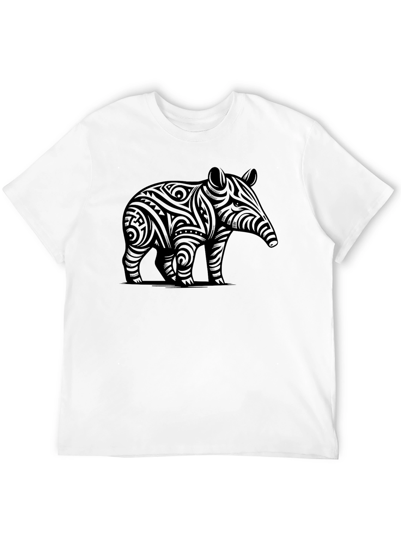 Tribal Tapir Graphic Tee - Mens Black T-Shirt