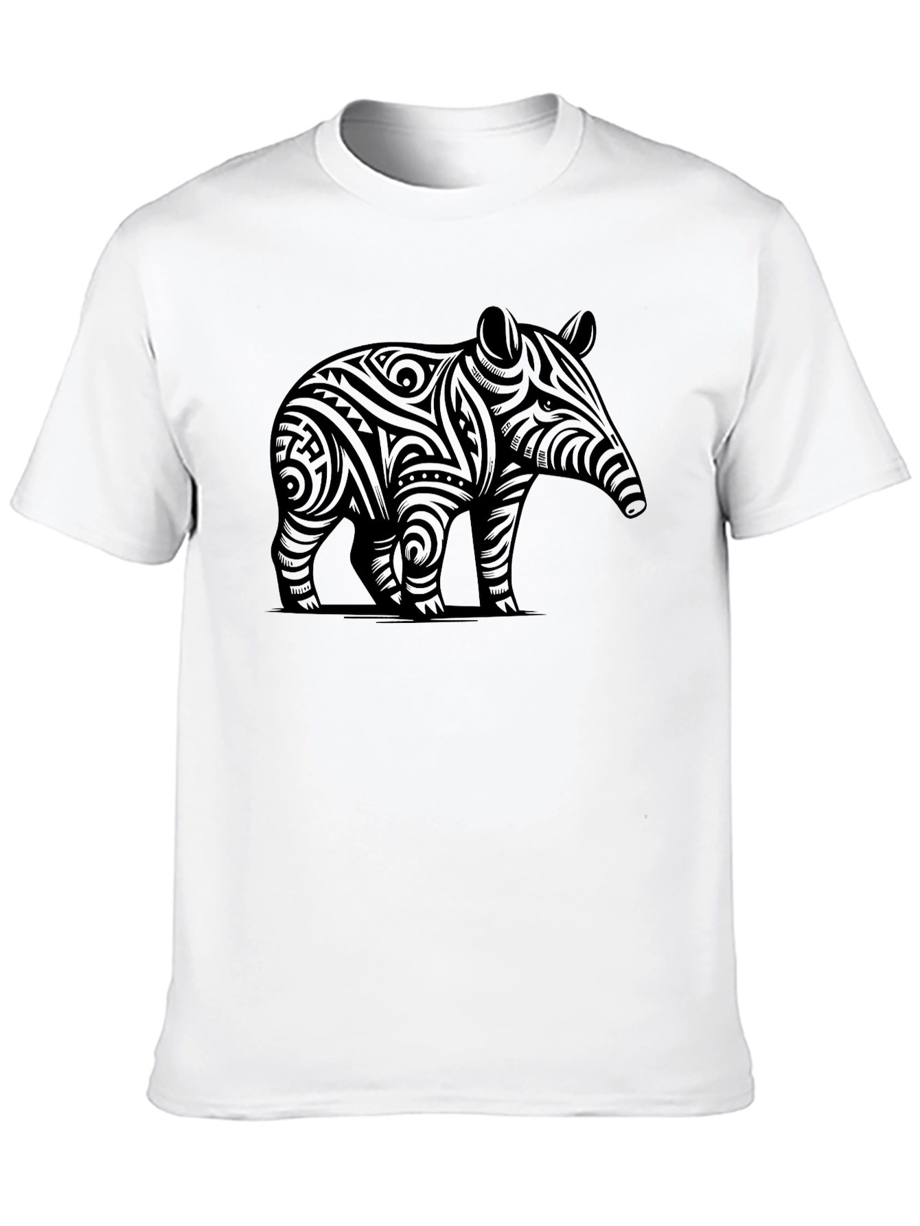 Tribal Tapir Graphic Tee - Mens Black T-Shirt