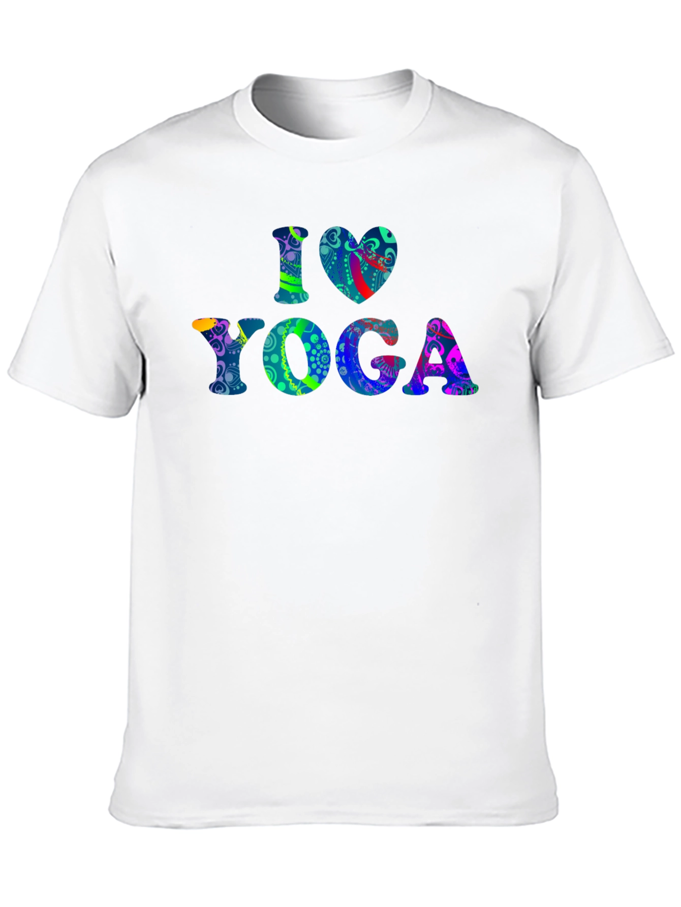 I Love Yoga Graphic Print Black T-Shirt