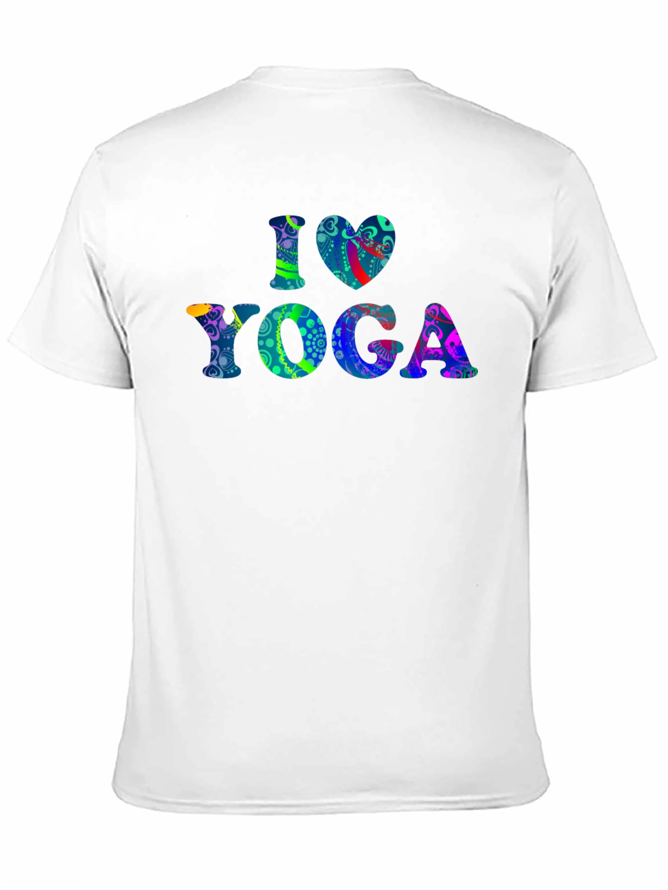 I Love Yoga Graphic Print Black T-Shirt