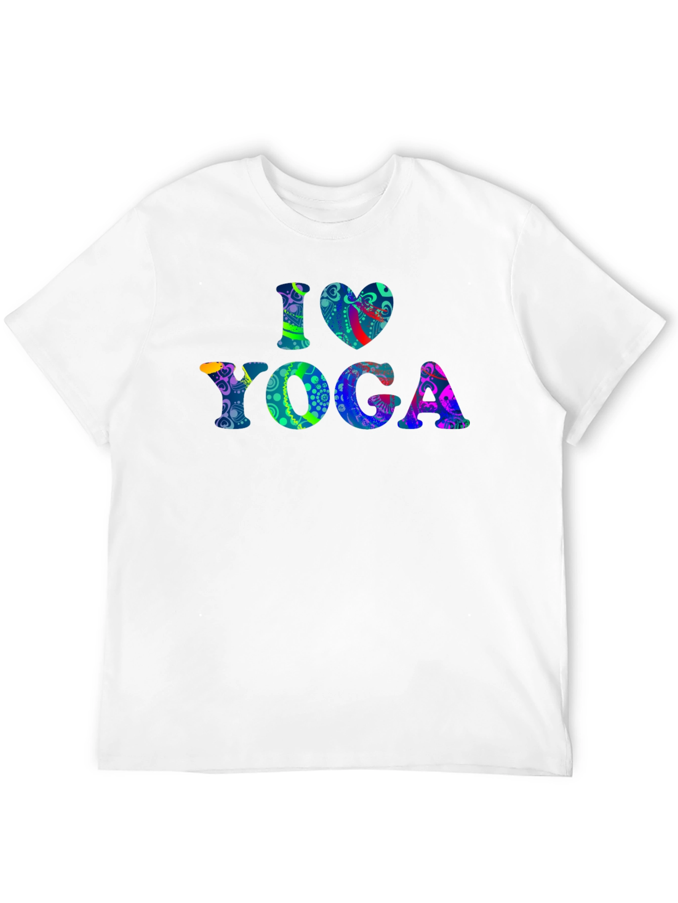 I Love Yoga Graphic Print Black T-Shirt