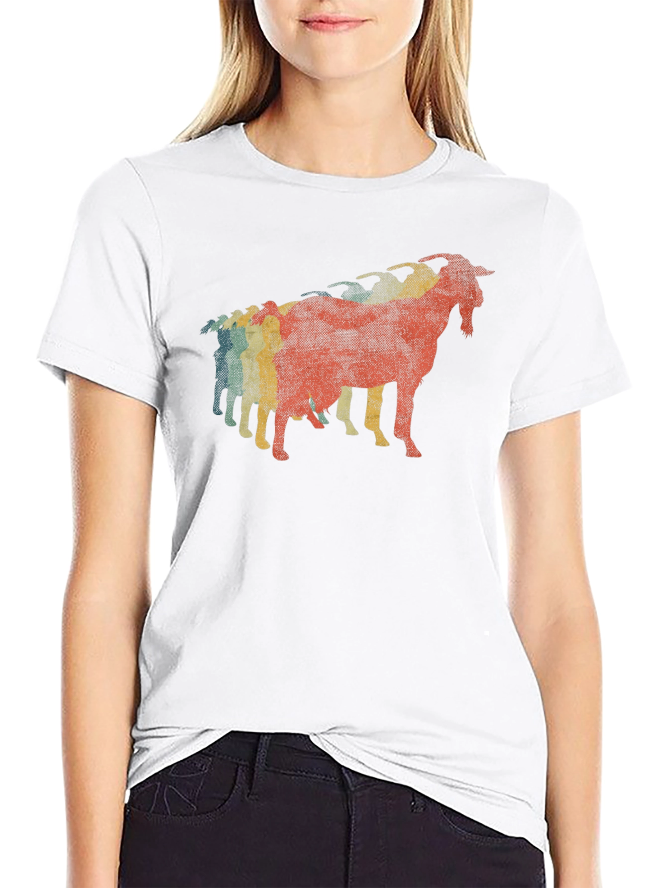Retro Goat T-Shirt - Black Cotton Graphic Tee
