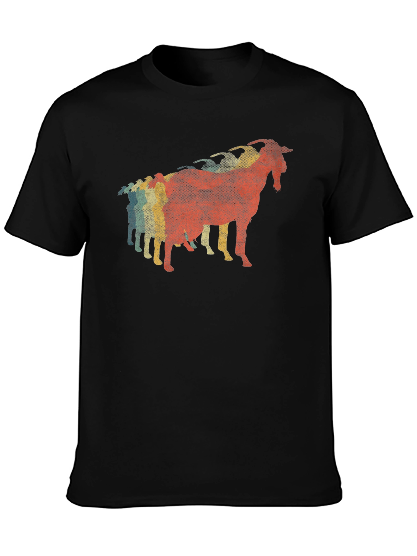 Retro Goat T-Shirt - Black Cotton Graphic Tee