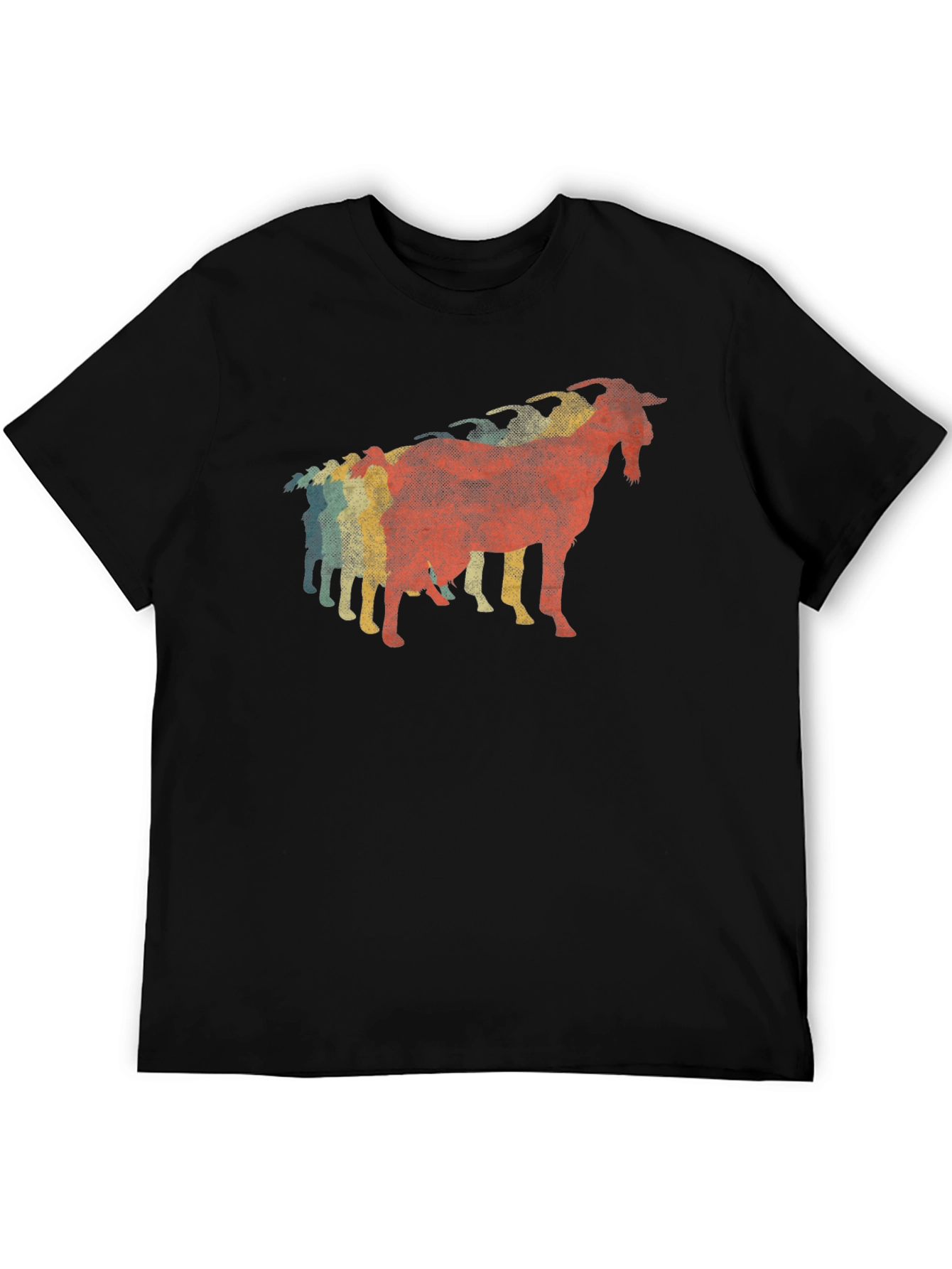 Retro Goat T-Shirt - Black Cotton Graphic Tee