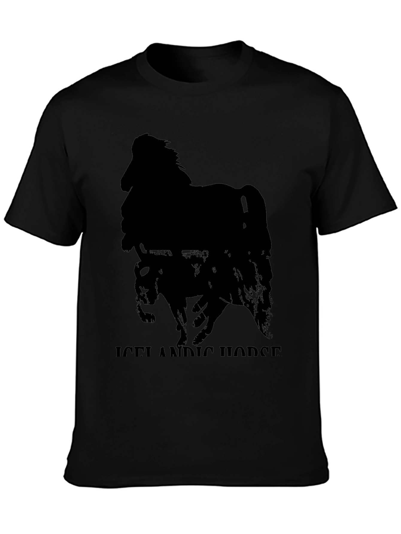 Icelandic Horse Graphic Tee - Black