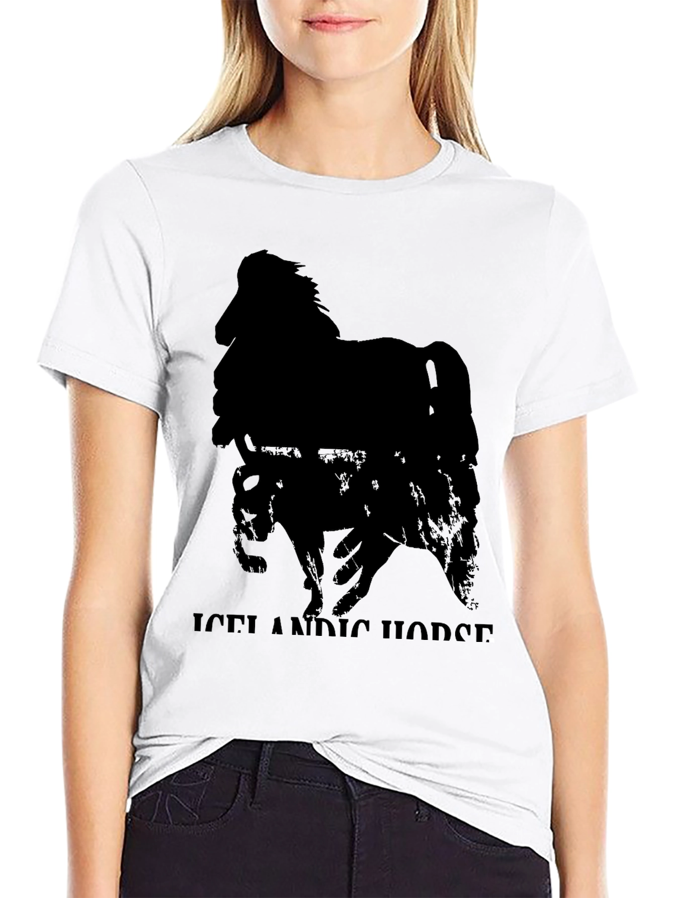 Icelandic Horse Graphic Tee - Black