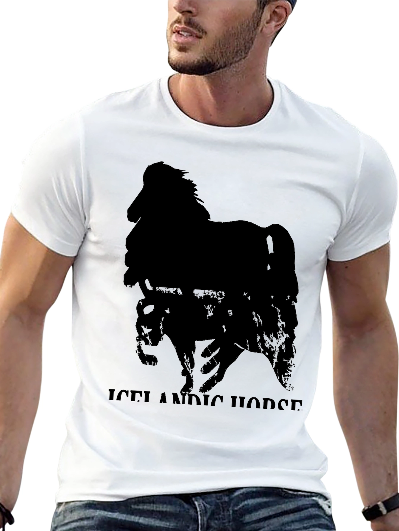 Icelandic Horse Graphic Tee - Black
