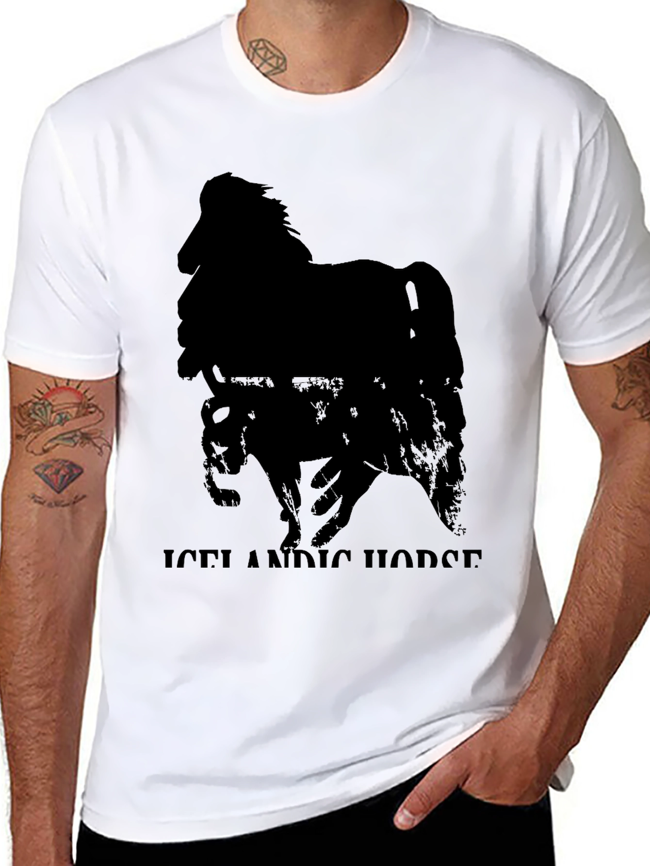 Icelandic Horse Graphic Tee - Black