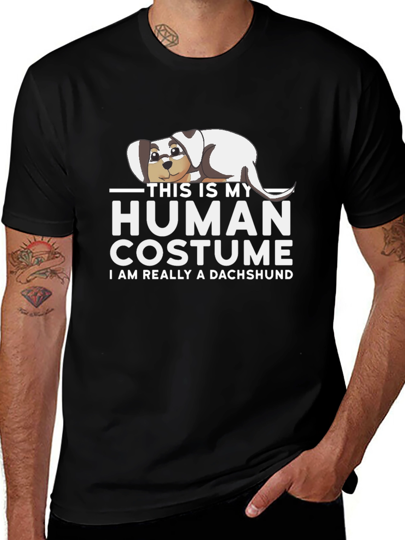 Funny Dachshund Human Costume T-Shirt