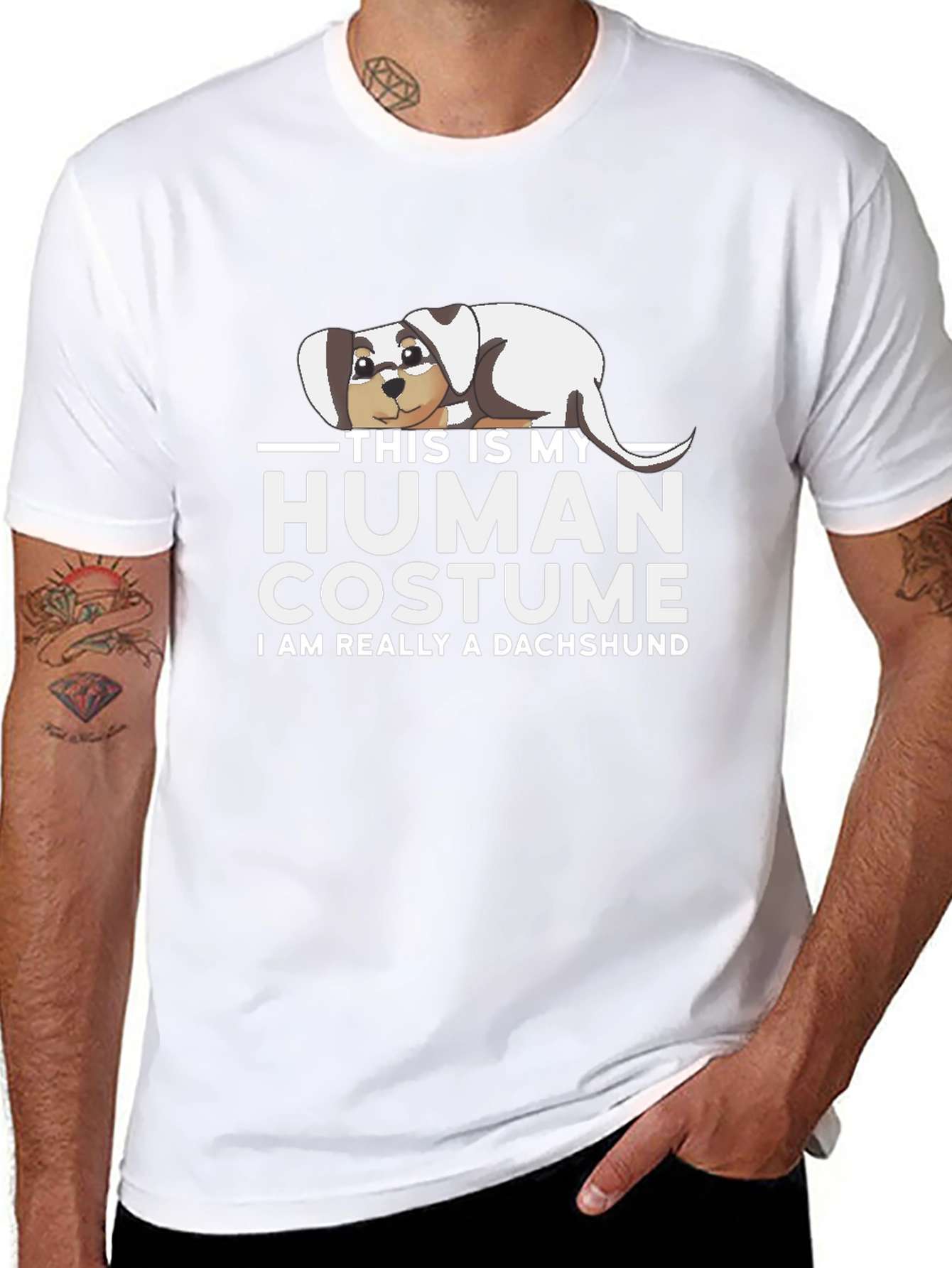 Funny Dachshund Human Costume T-Shirt