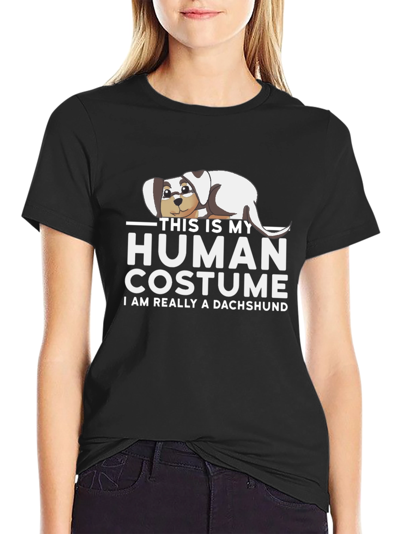 Funny Dachshund Human Costume T-Shirt
