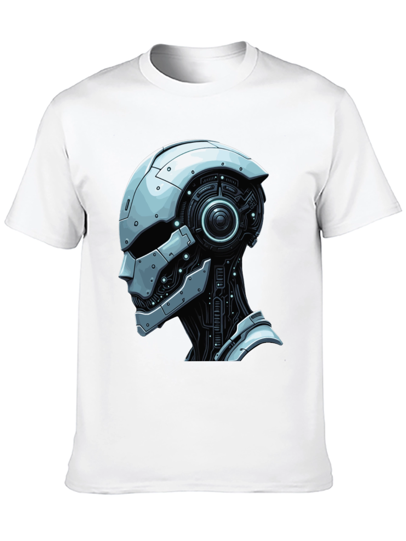 Cybernetic Head Graphic Tee - Futuristic Style