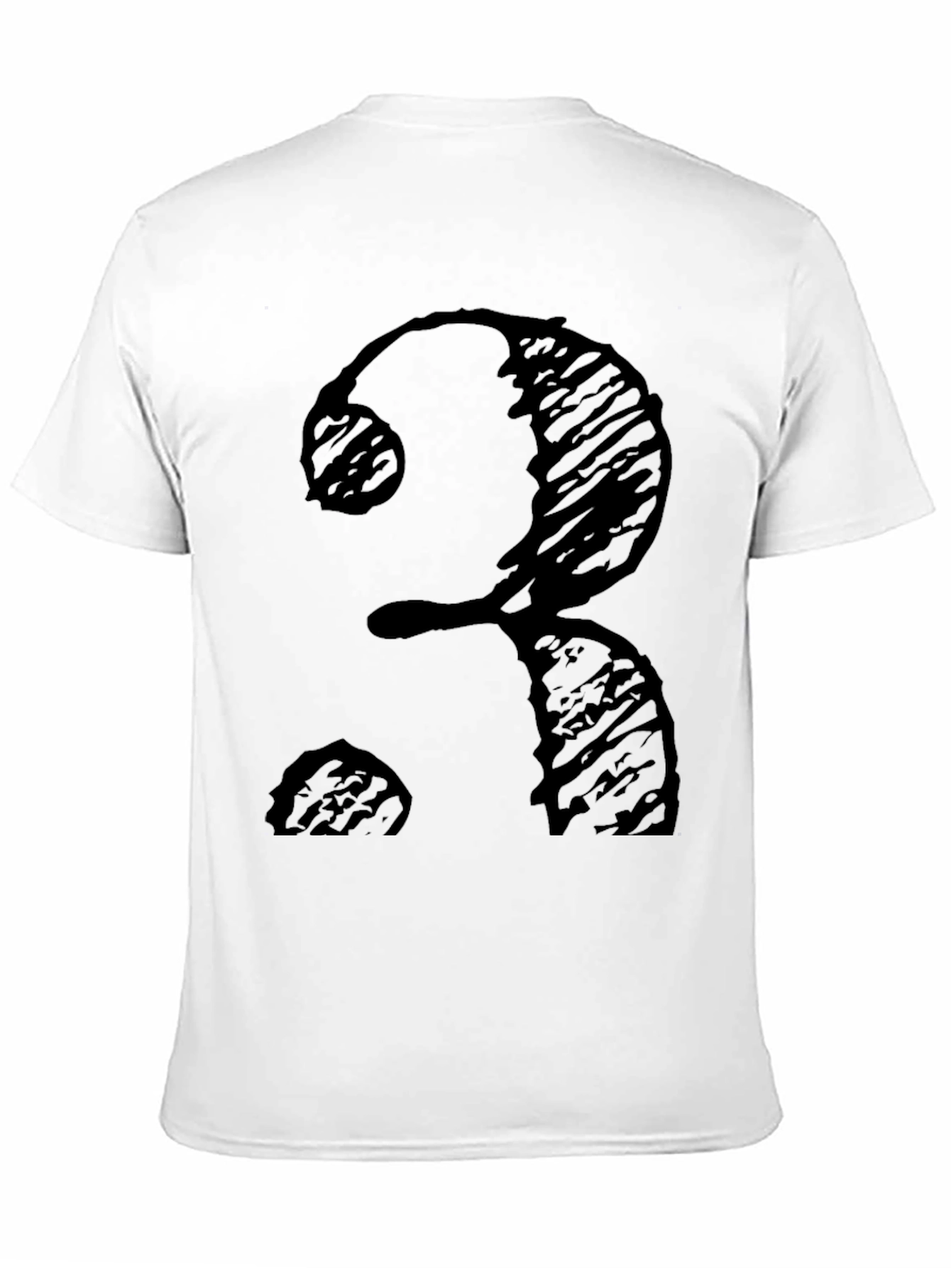 Black T-Shirt with Number 3 Scribble Design