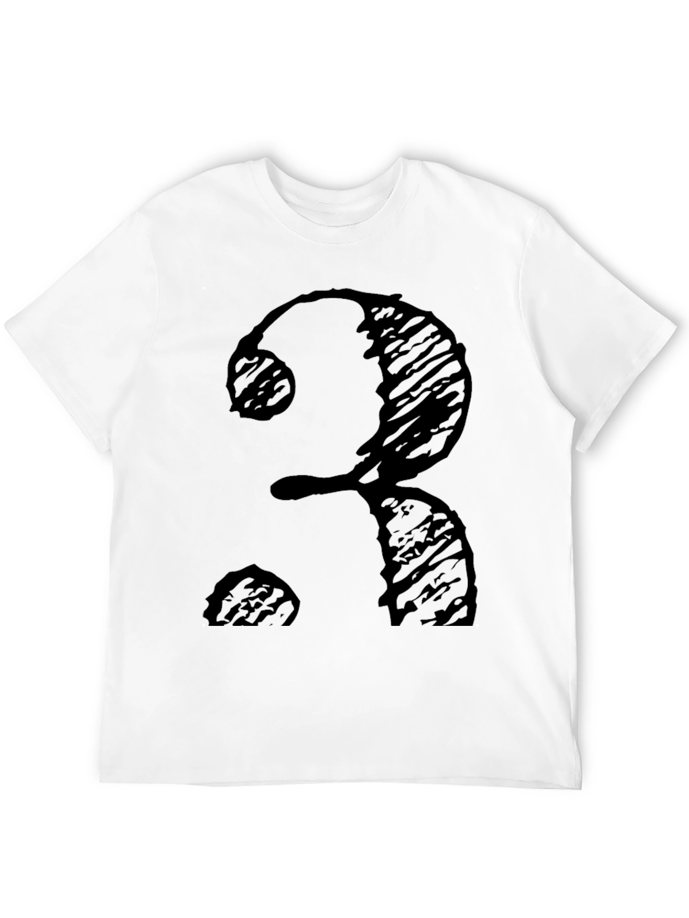 Black T-Shirt with Number 3 Scribble Design