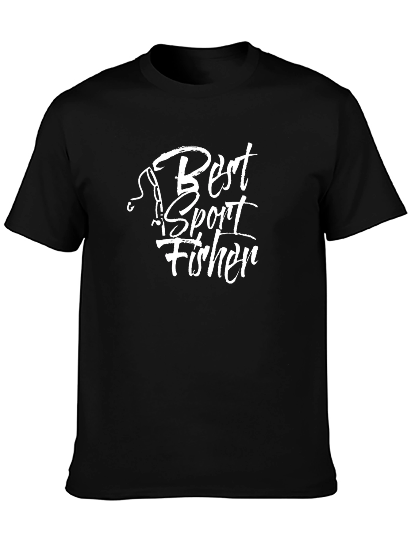 Best Sport Fisher Black Graphic T-Shirt