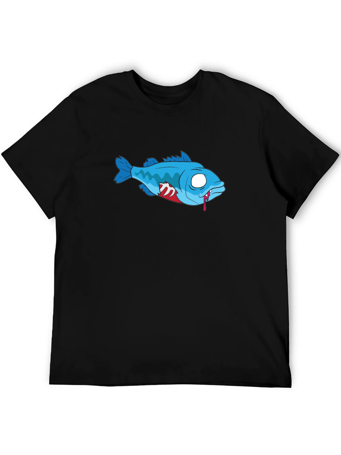Zombie Fish Black T-Shirt - Graphic Print