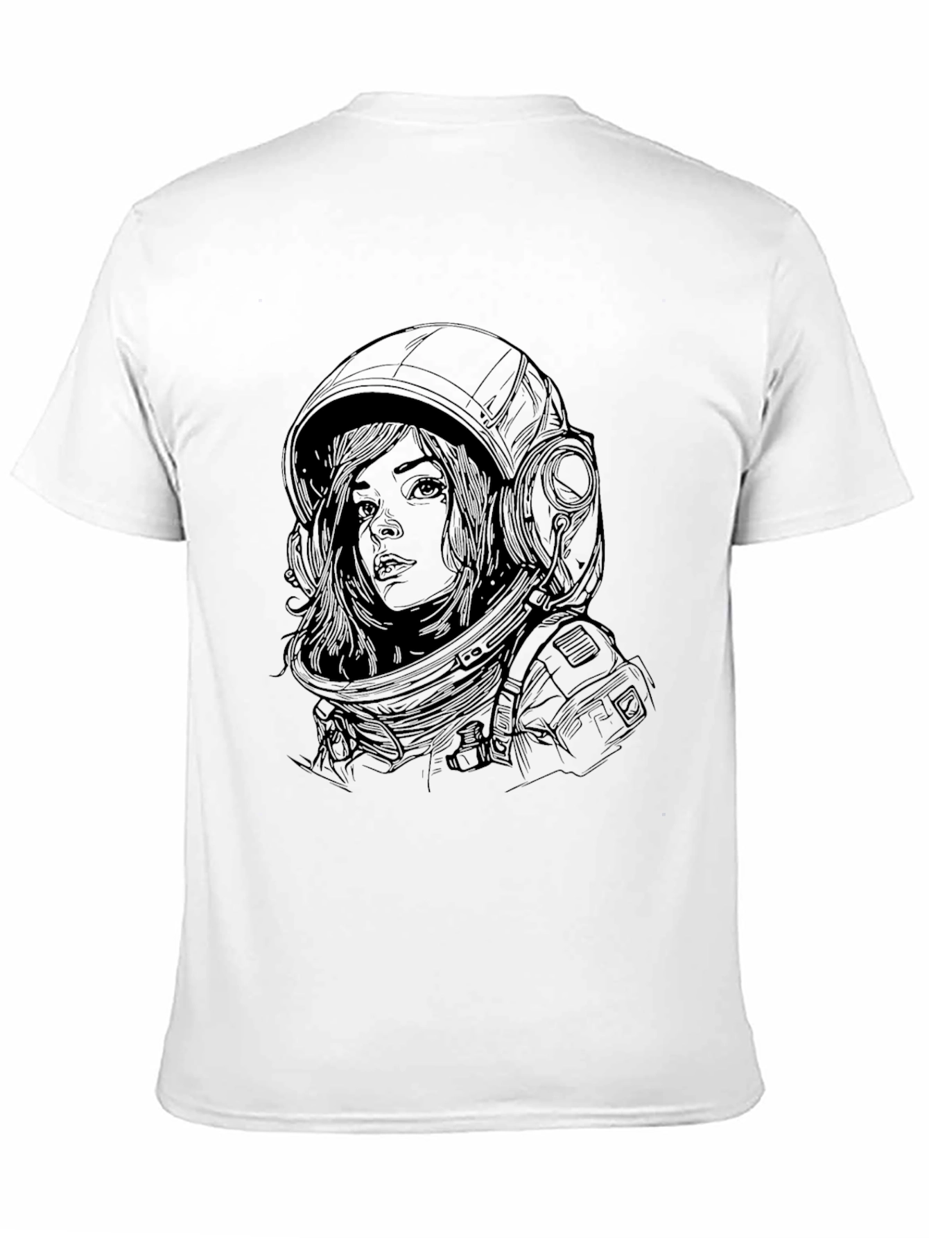 Astronaut Woman Graphic Tee - Premium Black Cotton T-Shirt