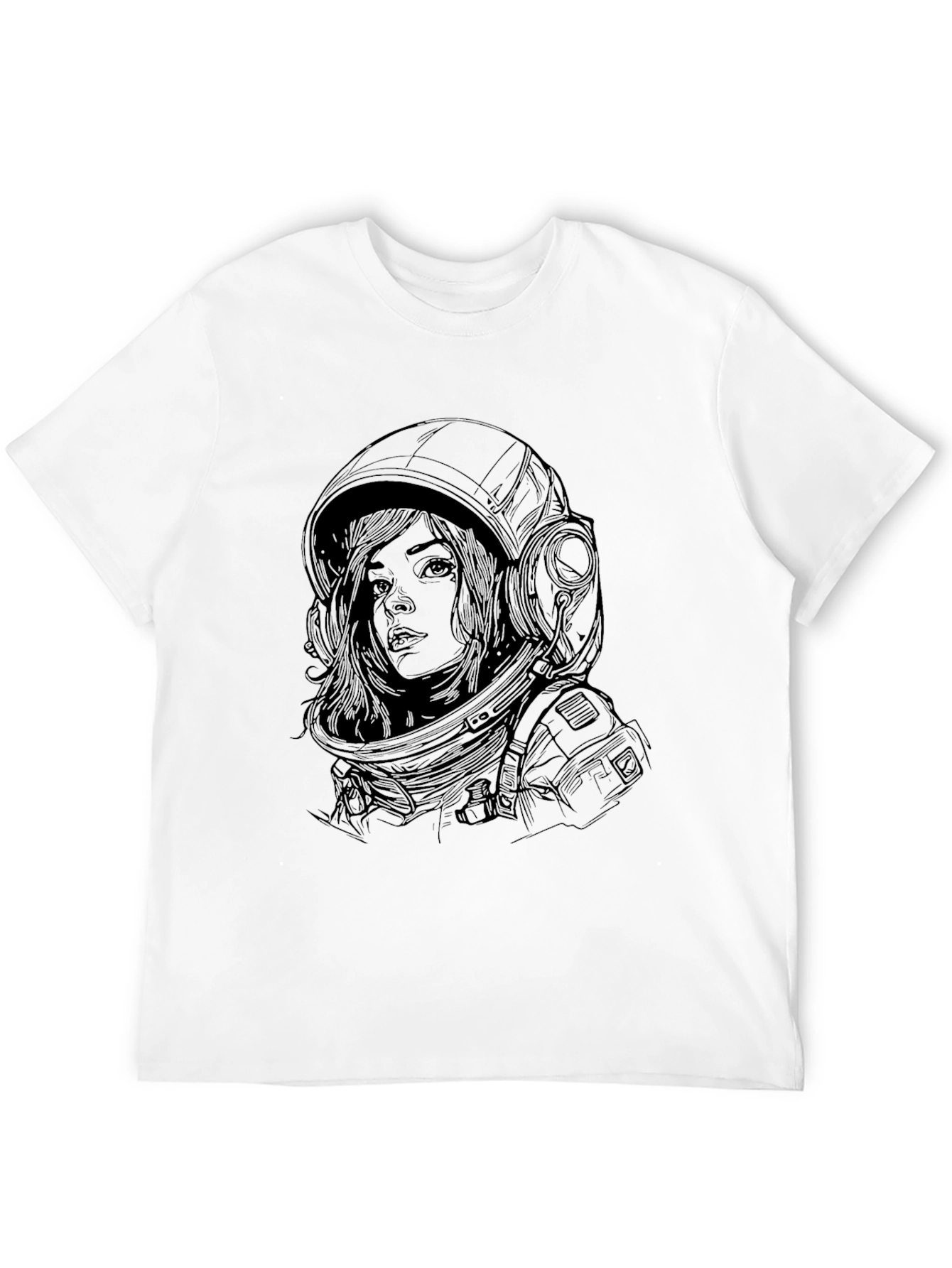Astronaut Woman Graphic Tee - Premium Black Cotton T-Shirt