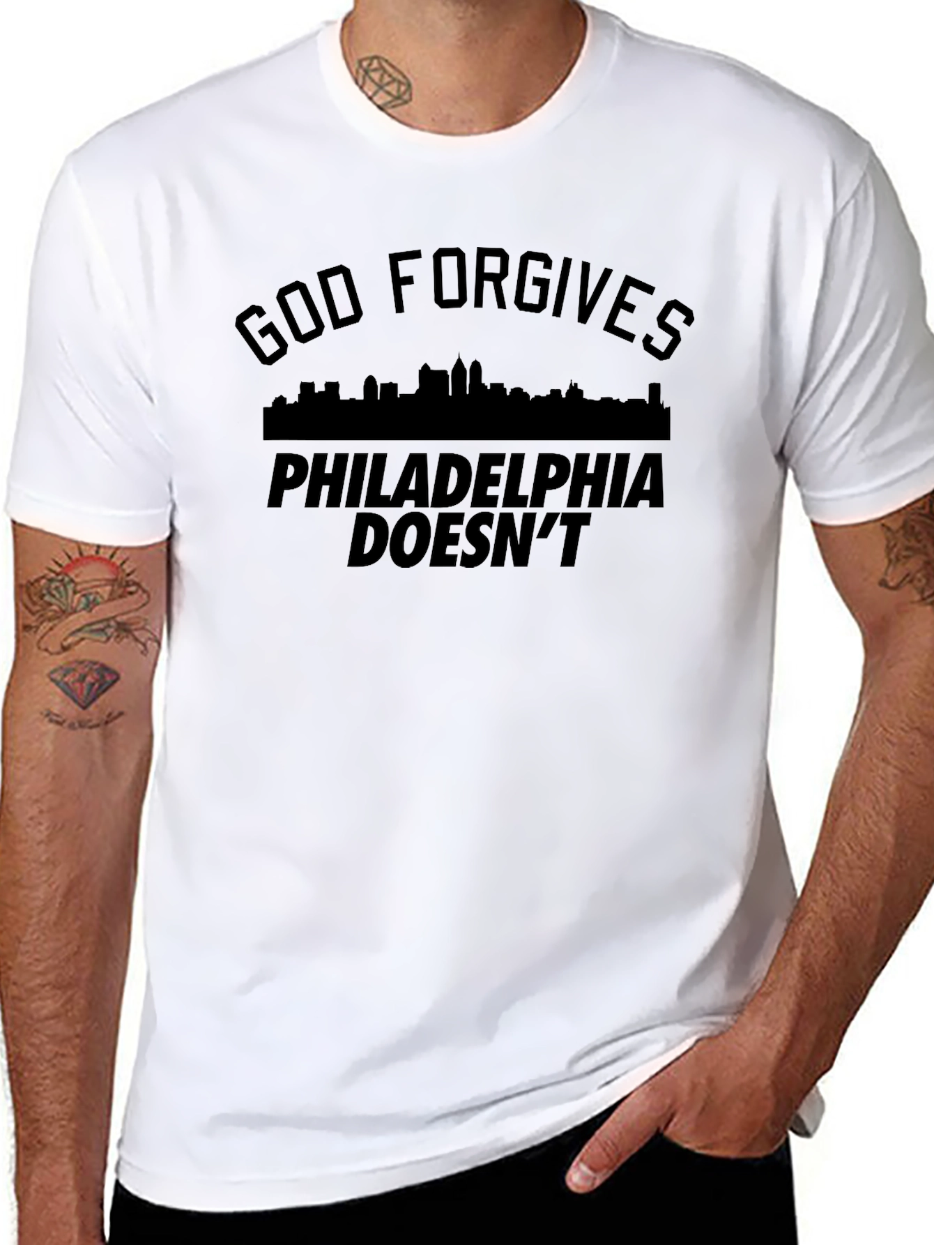 God Forgives Philadelphia Doesnt T-Shirt