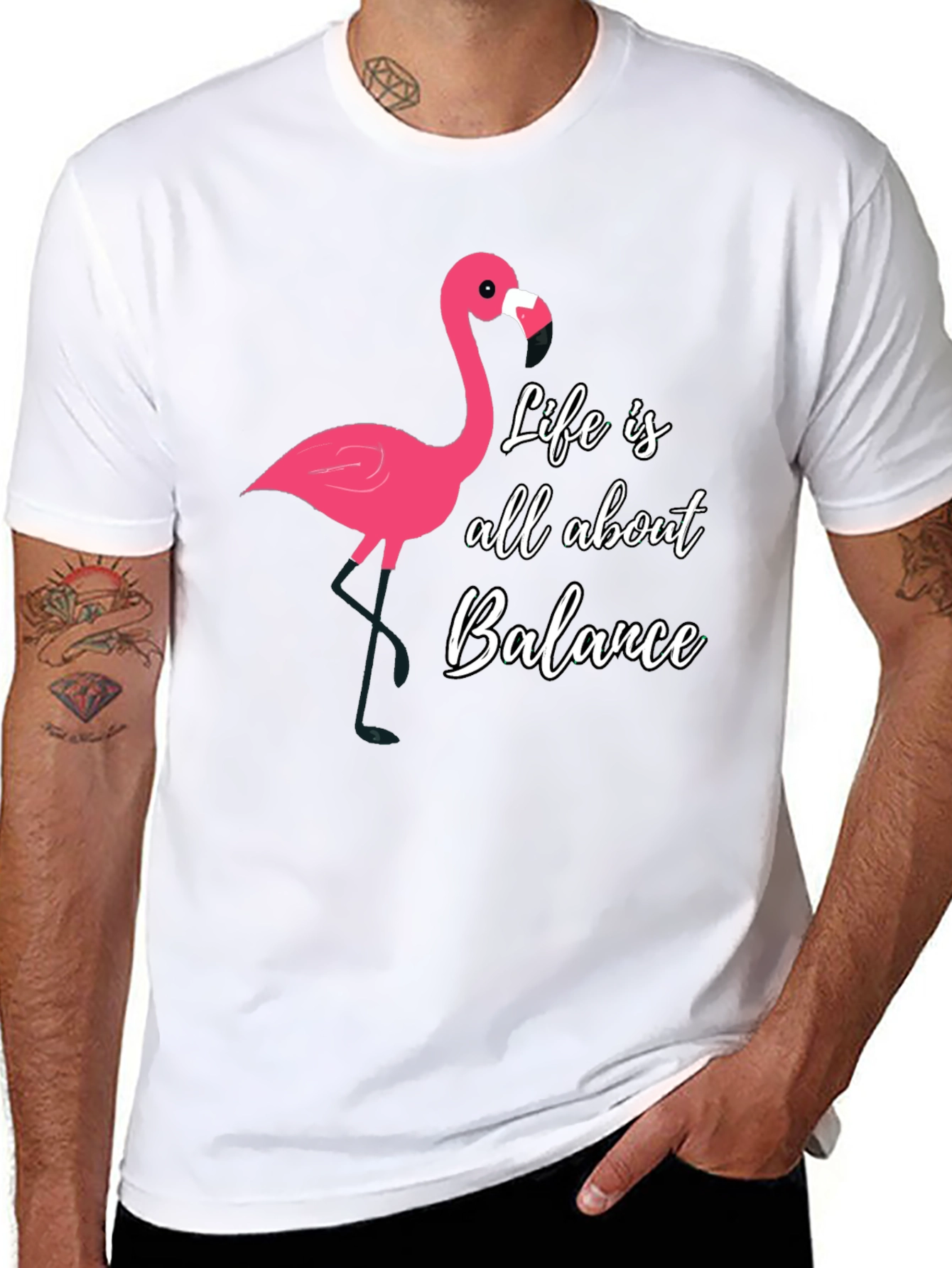 Life Balance Flamingo Graphic Tee - Mens
