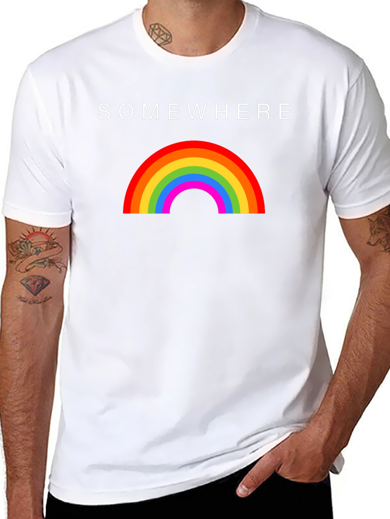 Somewhere Rainbow Graphic T-Shirt - Soft Cotton Blend