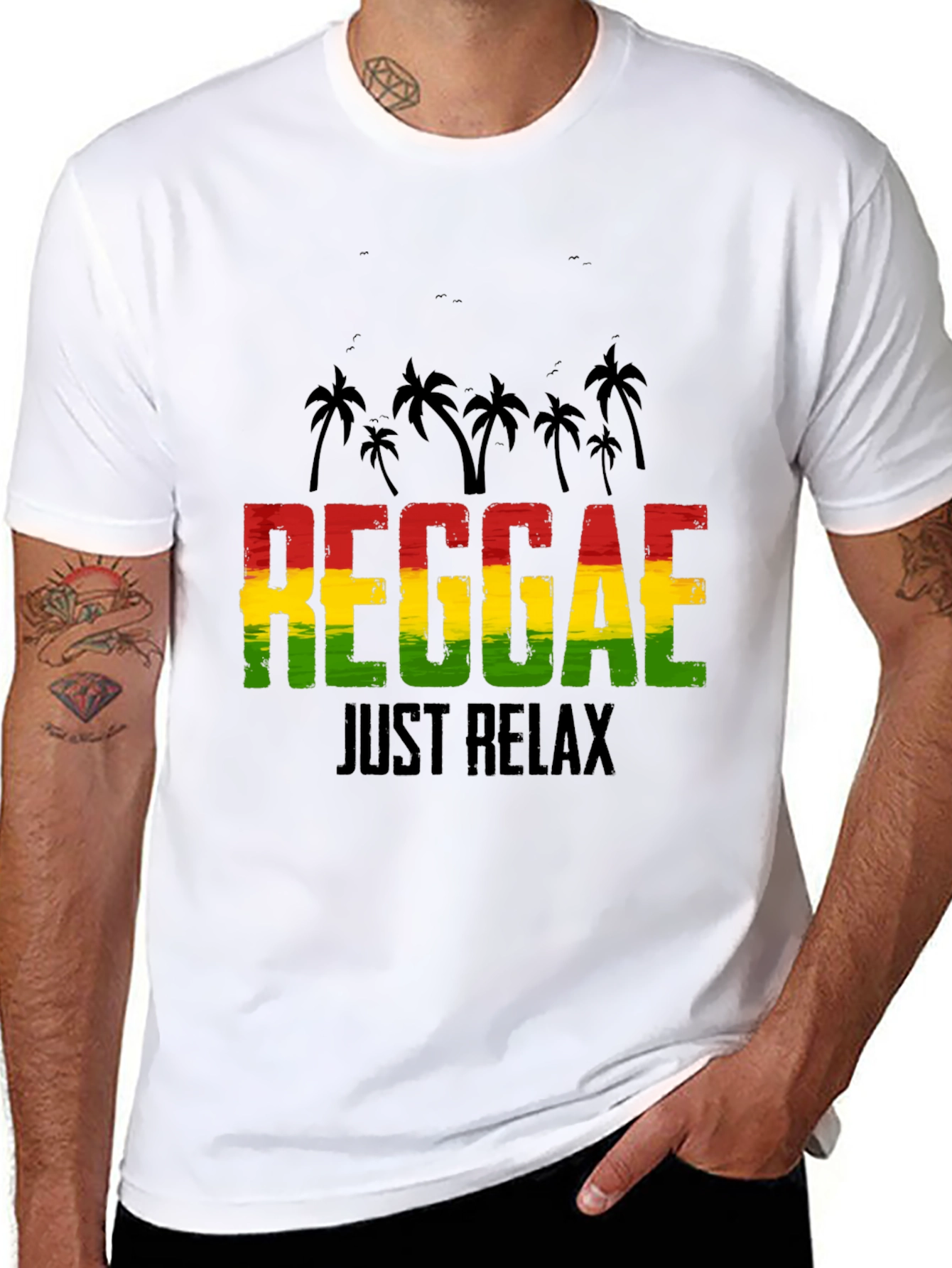 Reggae Just Relax Graphic Tee - Black