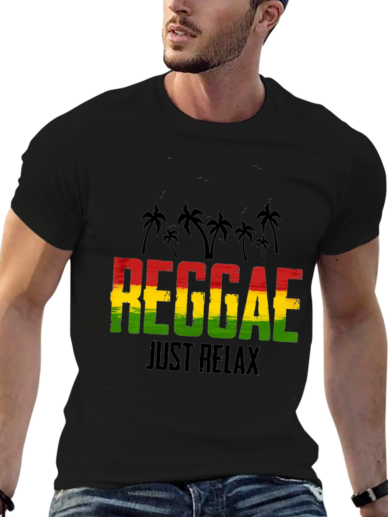 Reggae Just Relax Graphic Tee - Black