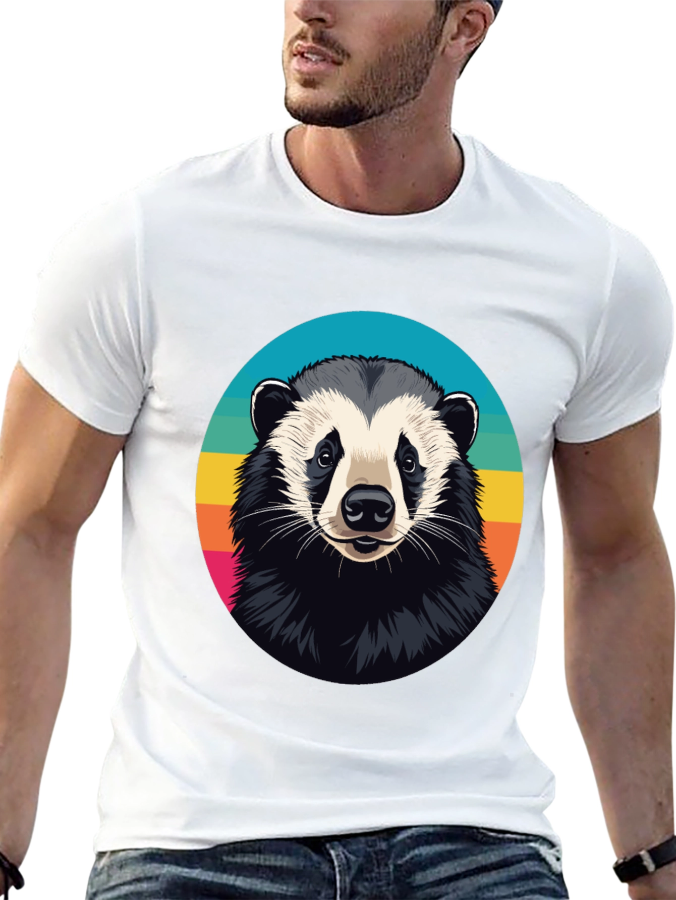 Cool Badger Graphic Tee - Unisex Black T-Shirt