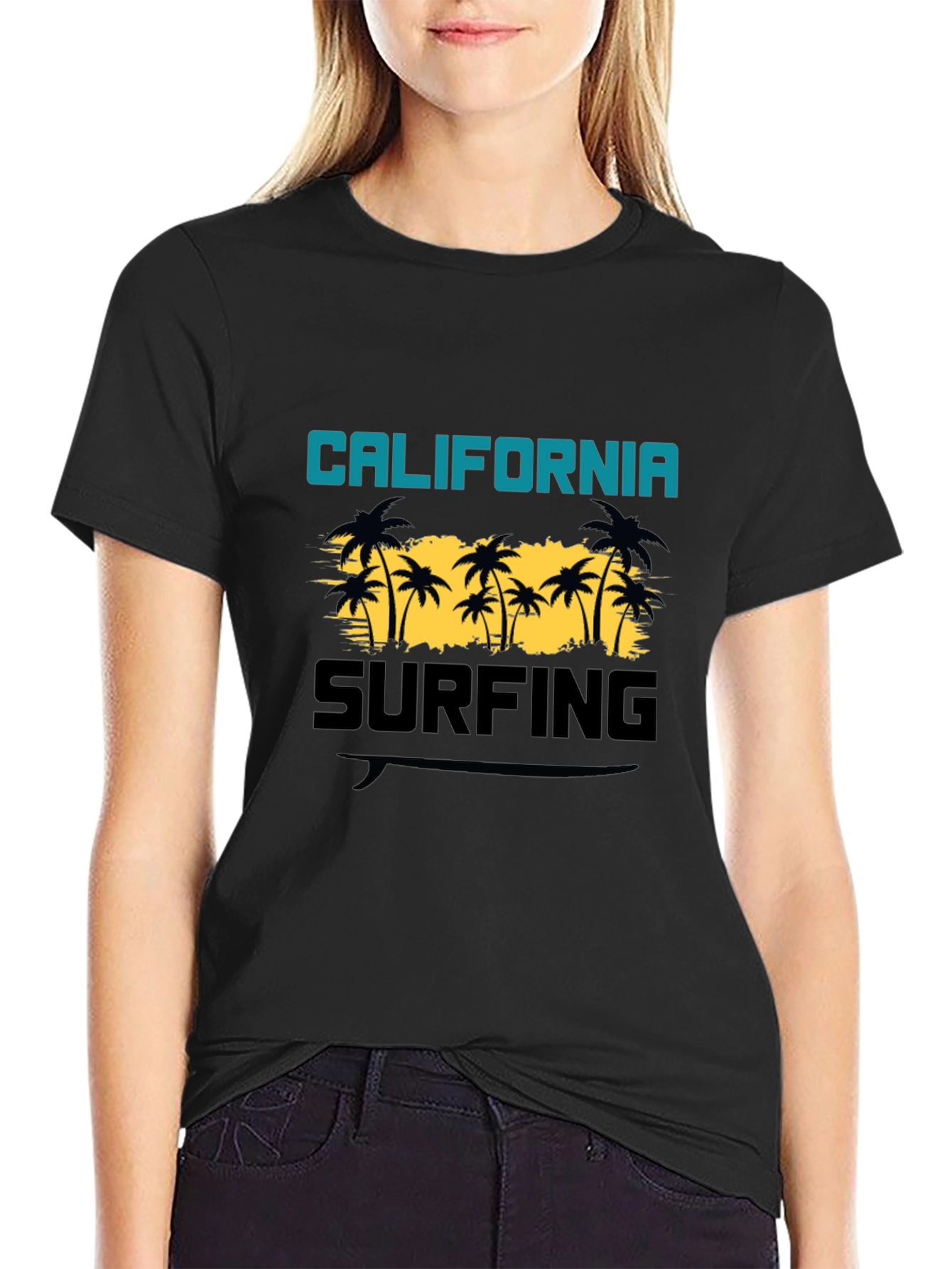 California Surfing Black T-Shirt
