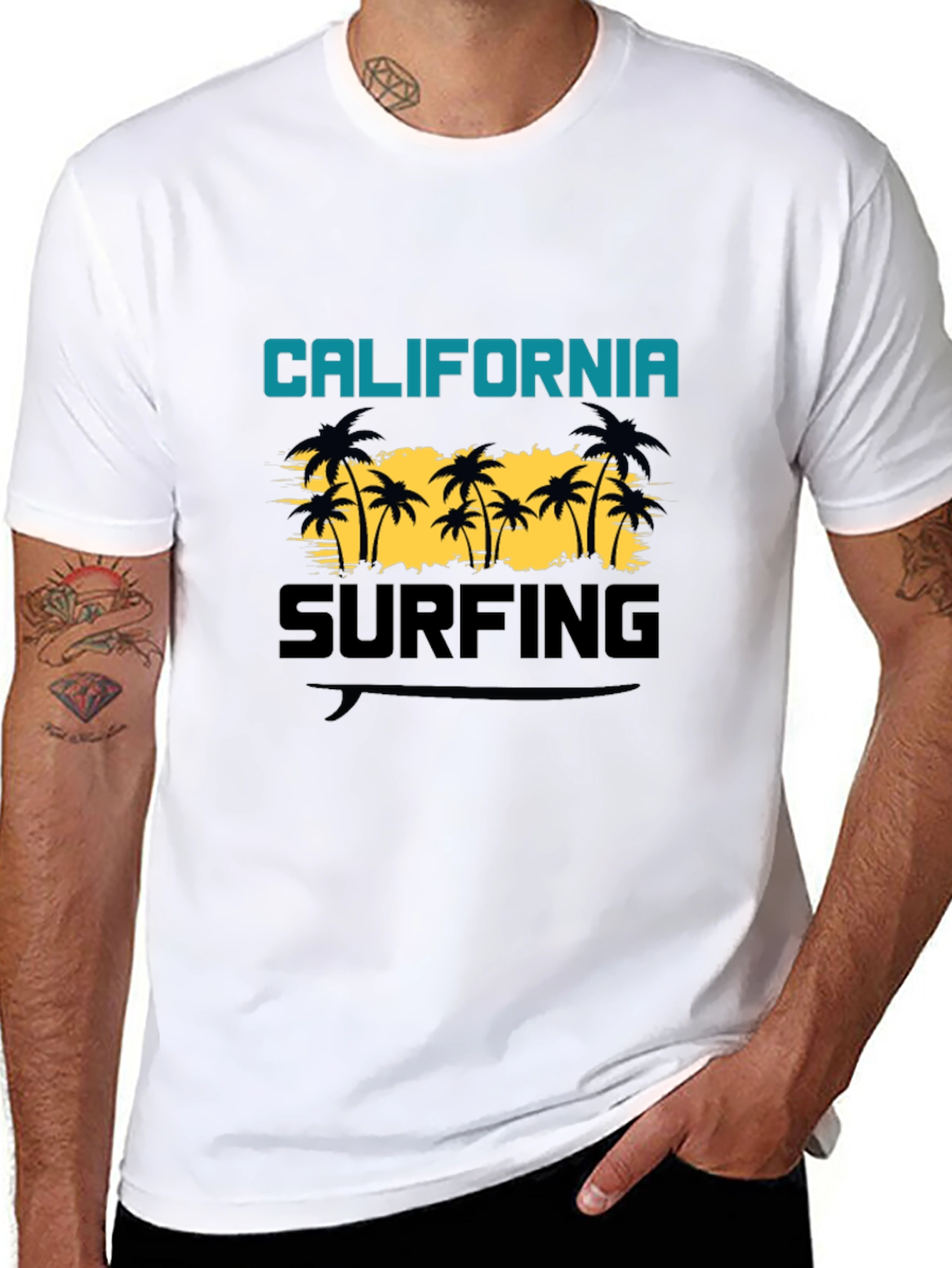 California Surfing Black T-Shirt