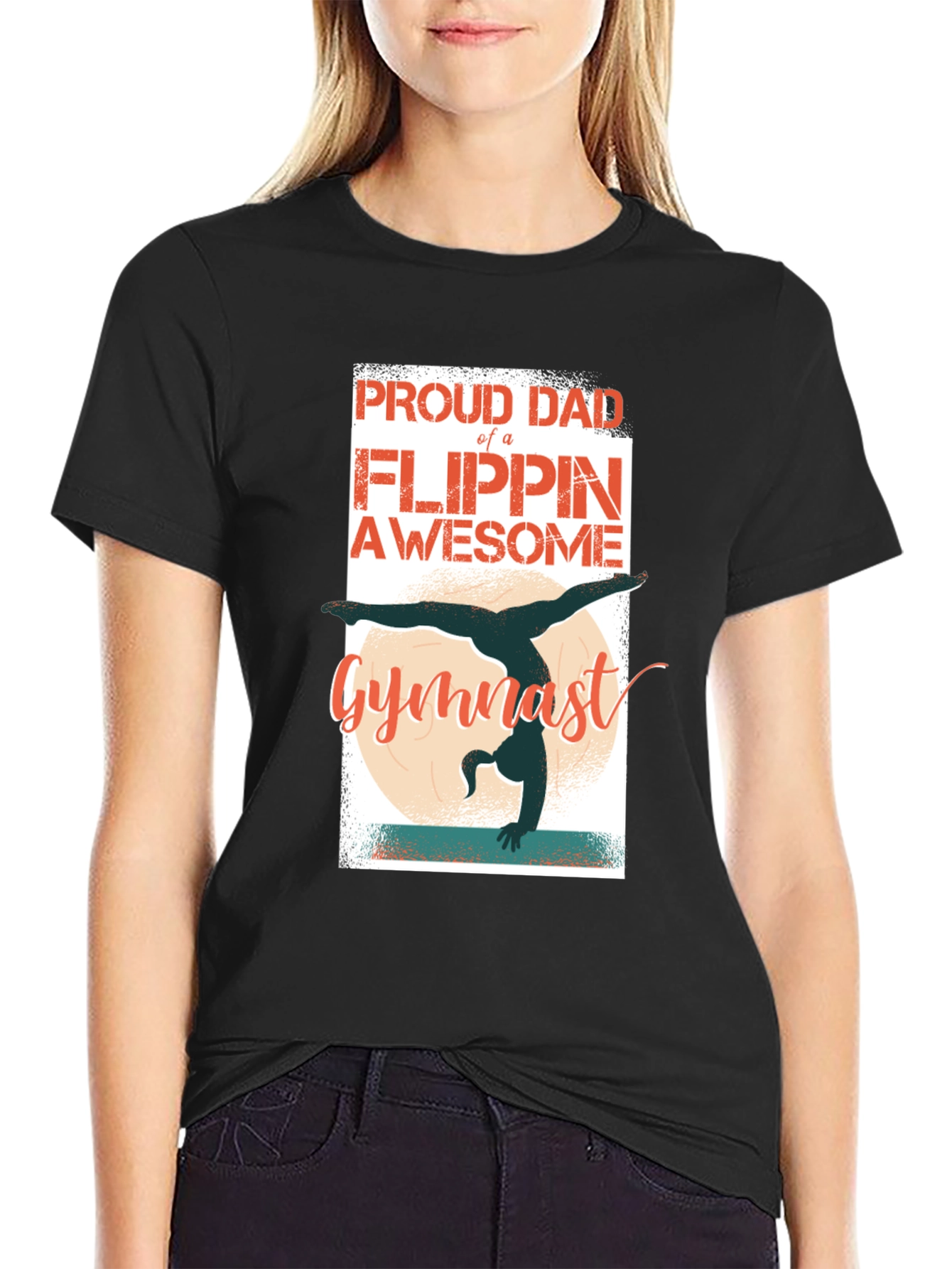 Proud Dad Gymnast T-Shirt - Flippin Awesome Gift