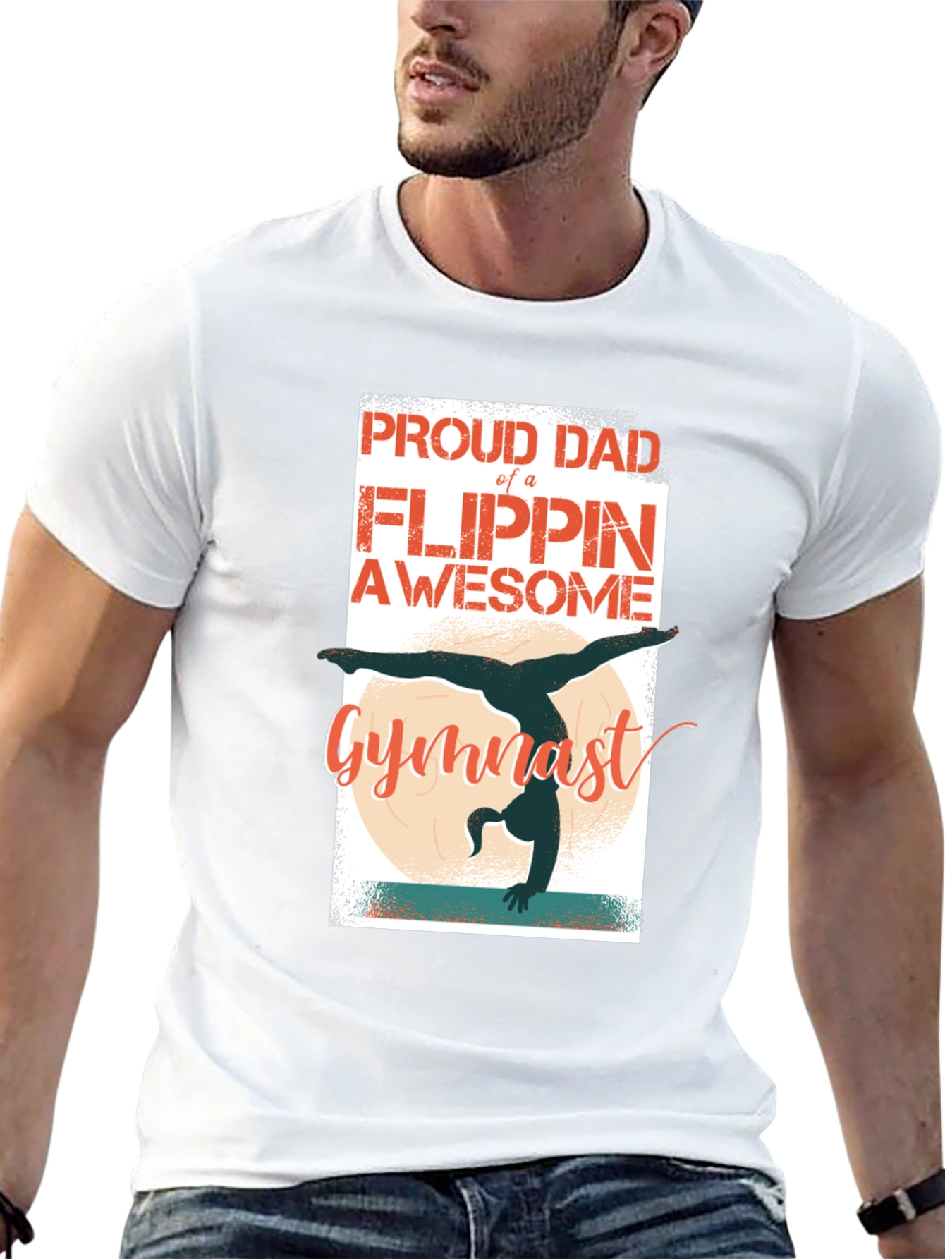 Proud Dad Gymnast T-Shirt - Flippin Awesome Gift